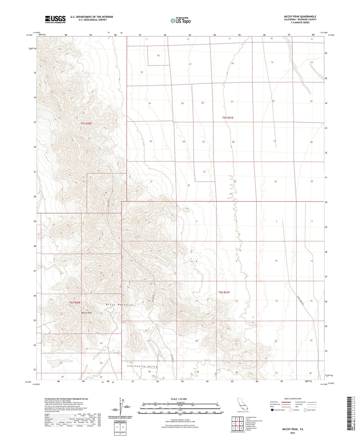 McCoy Peak California US Topo Map Image