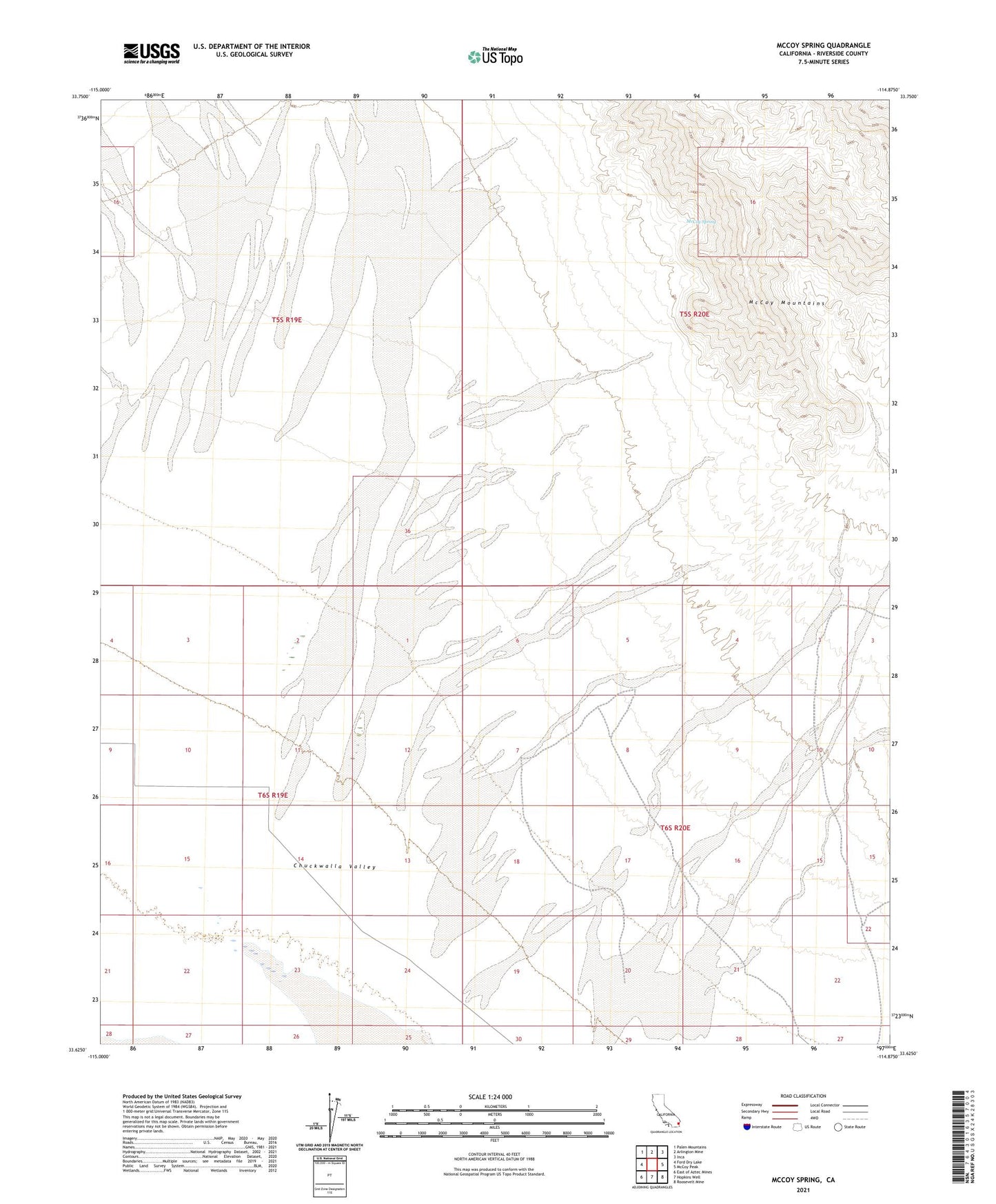 McCoy Spring California US Topo Map Image