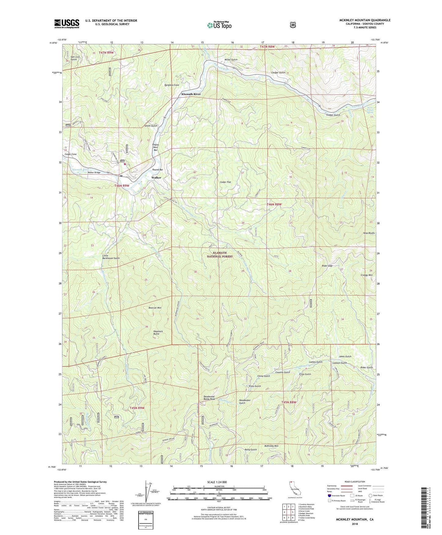McKinley Mountain California US Topo Map Image