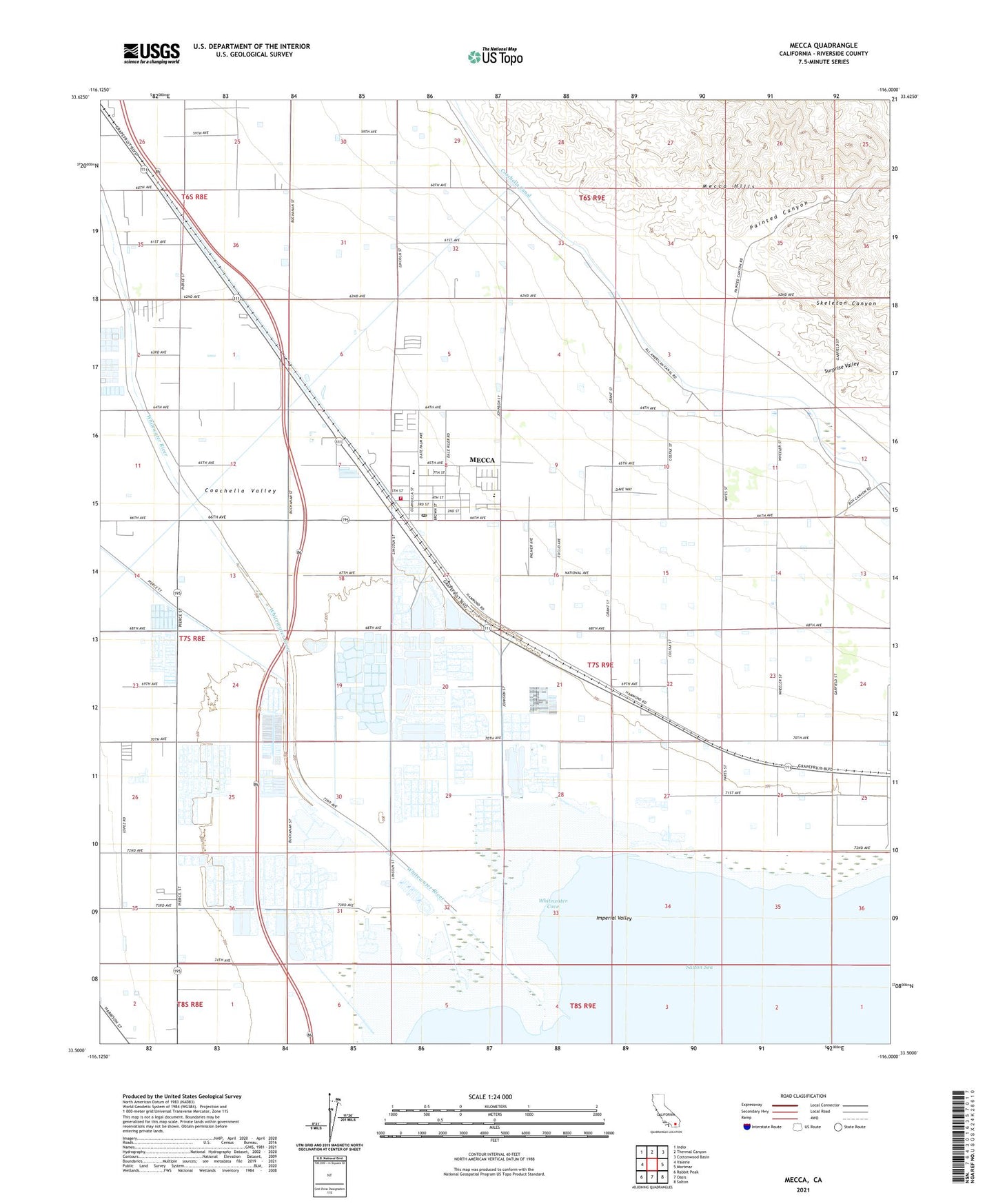 Mecca California US Topo Map Image