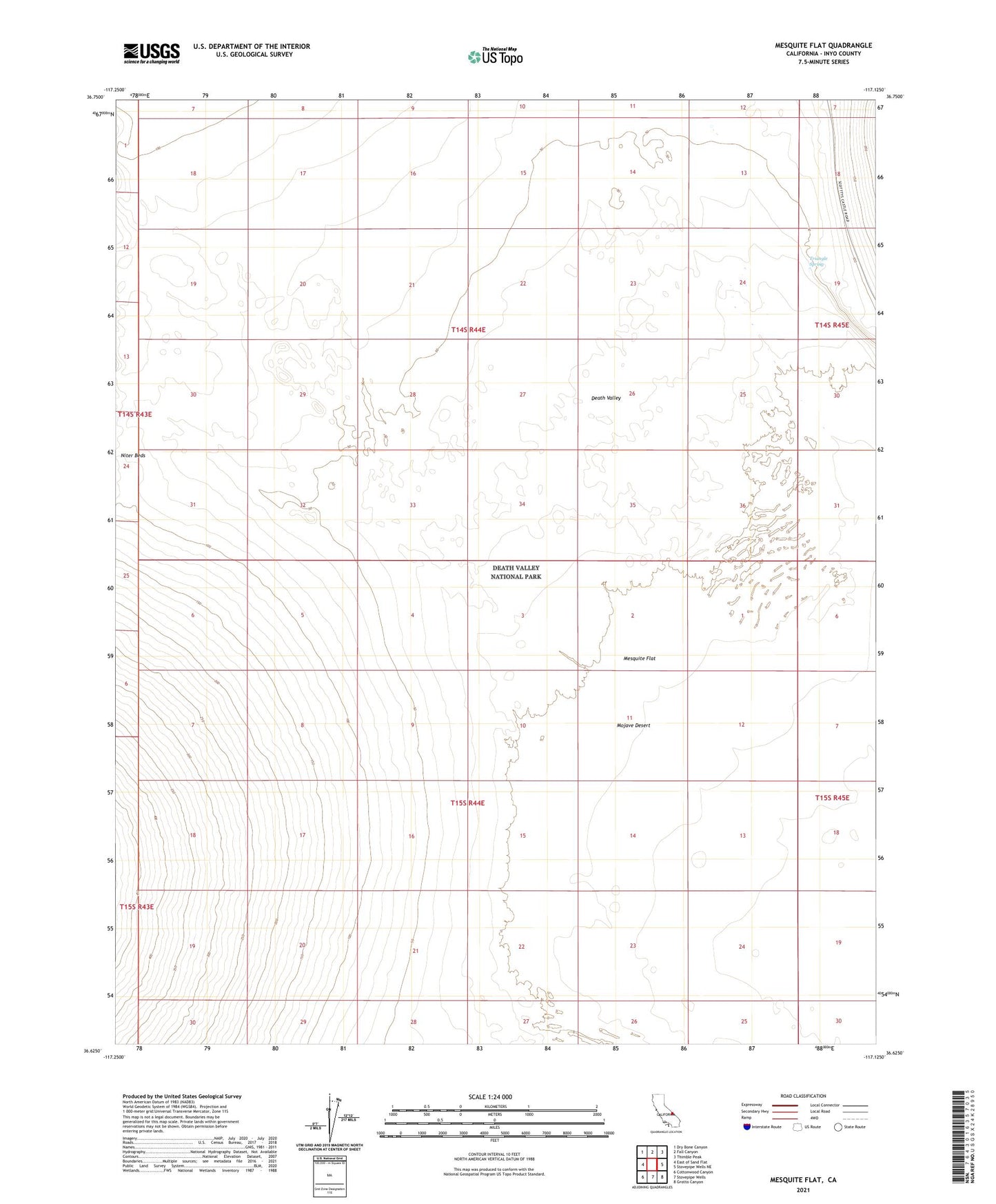 Mesquite Flat California US Topo Map Image