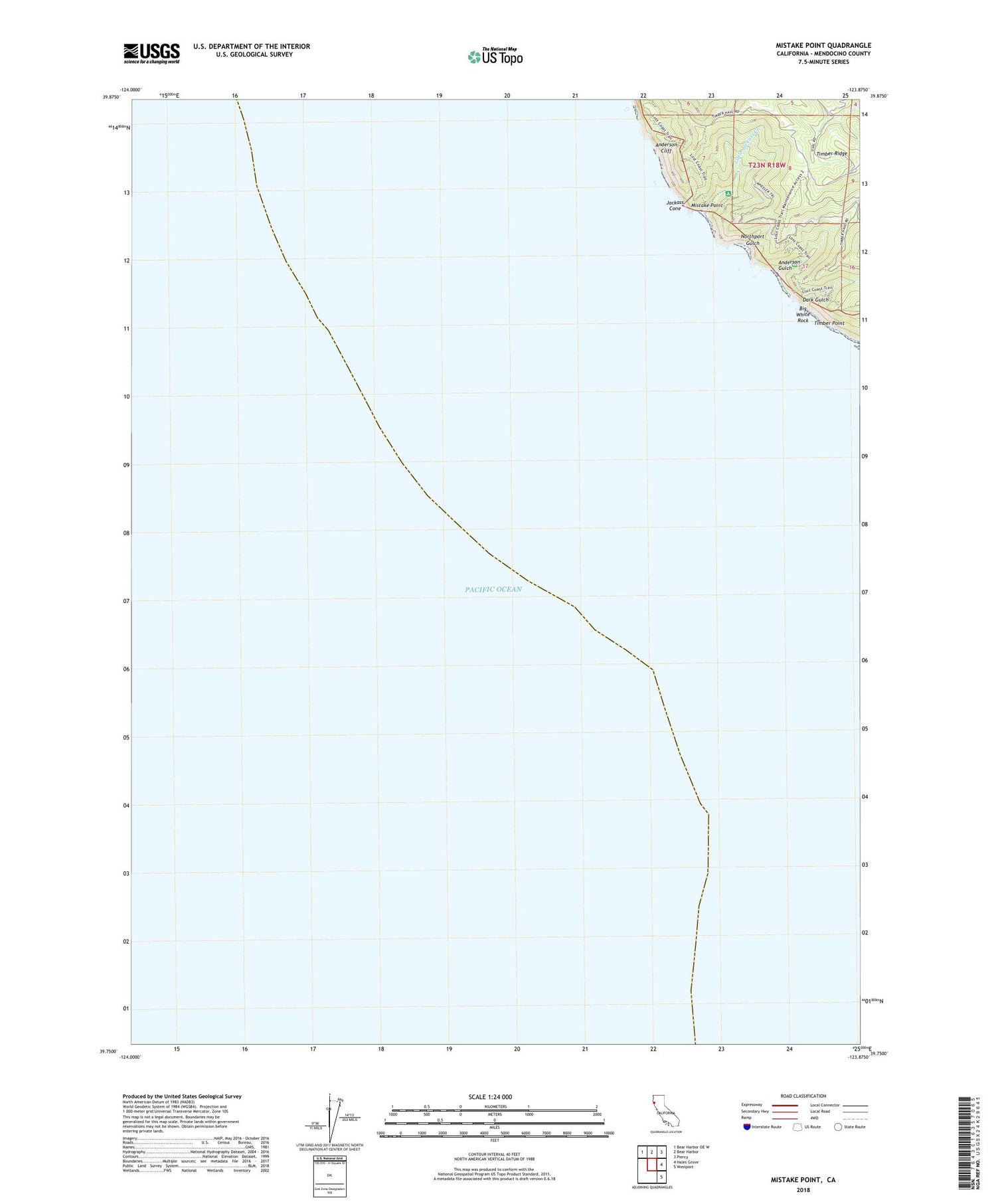 Mistake Point California US Topo Map Image
