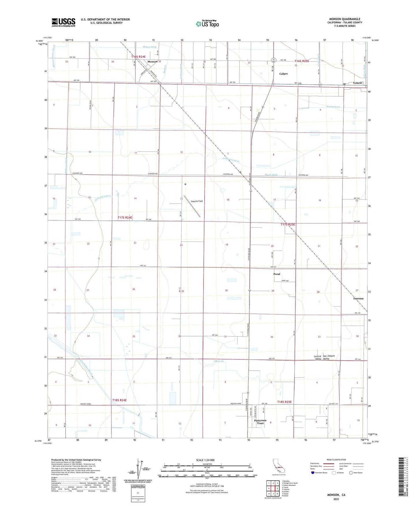Monson California US Topo Map Image