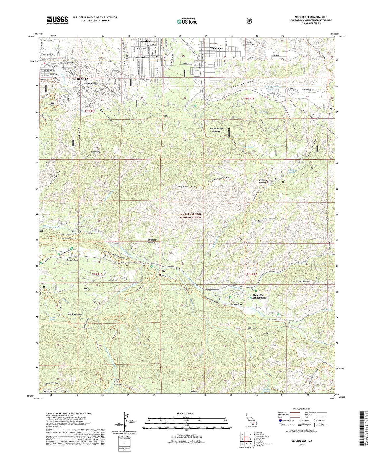 Moonridge California US Topo Map Image
