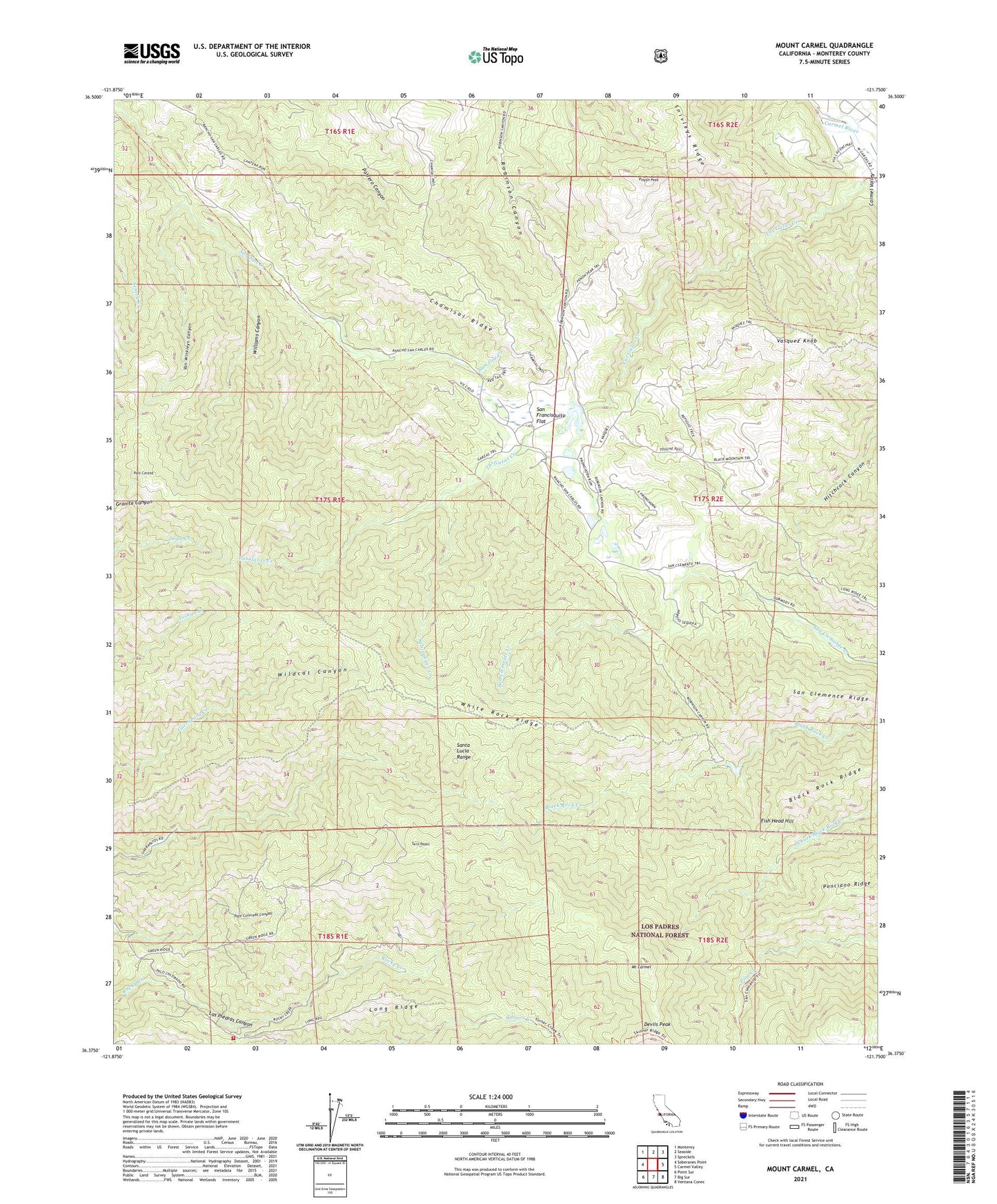 Mount Carmel California US Topo Map Image