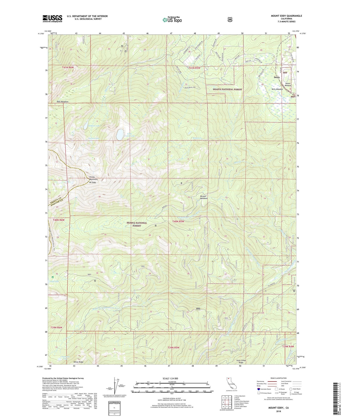Mount Eddy California US Topo Map Image