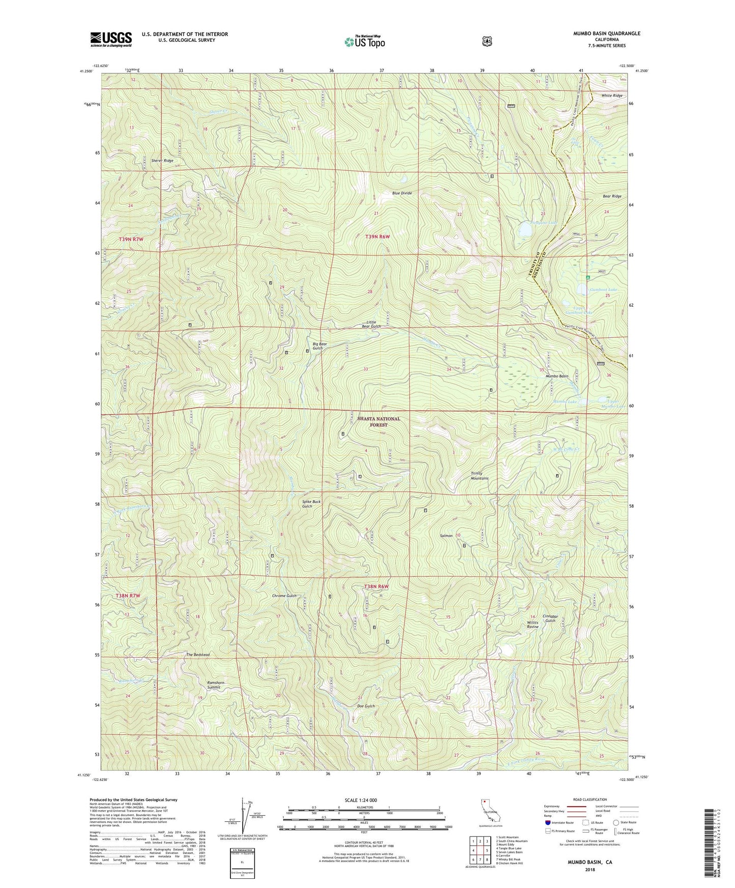 Mumbo Basin California US Topo Map Image