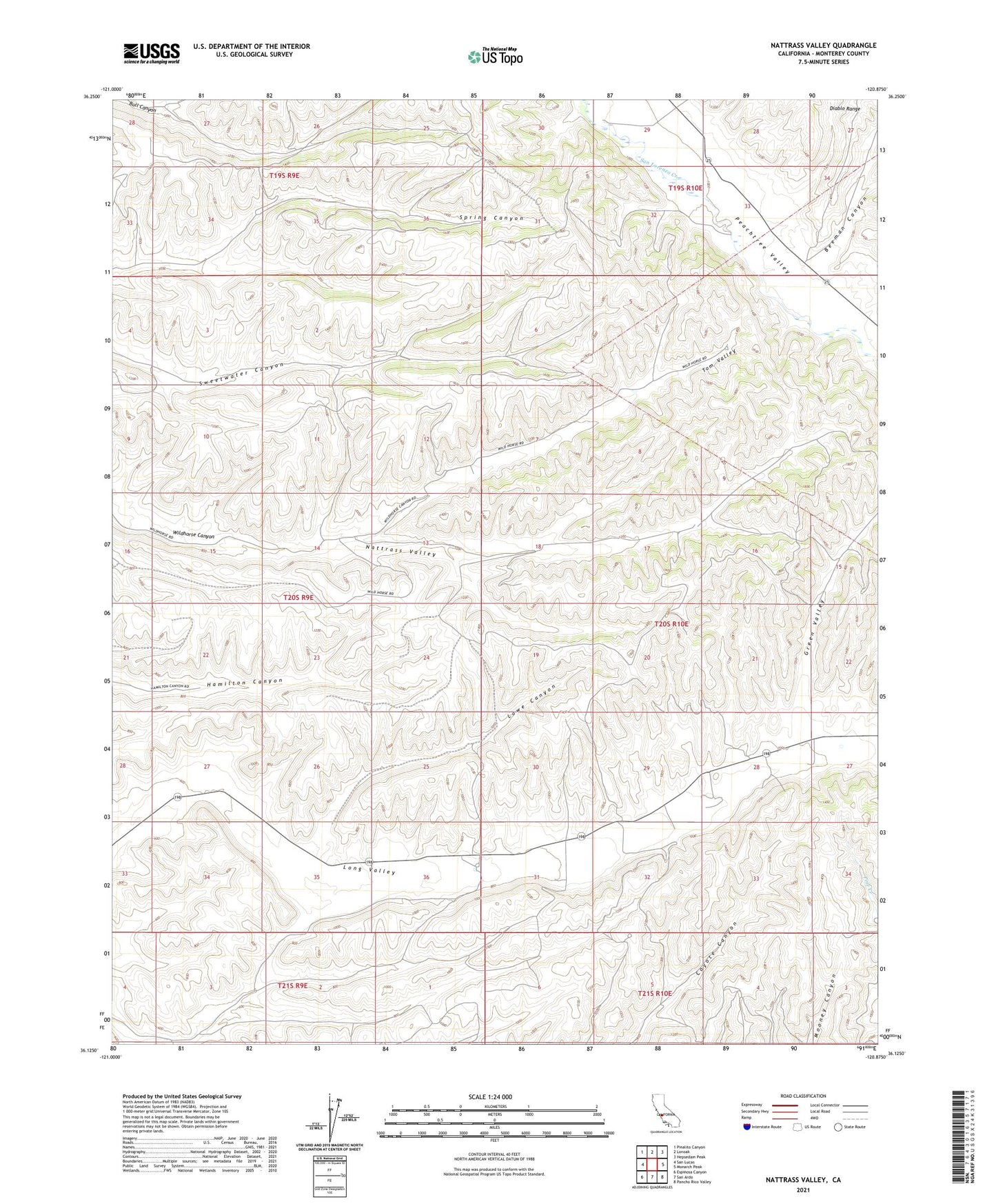 Nattrass Valley California US Topo Map Image