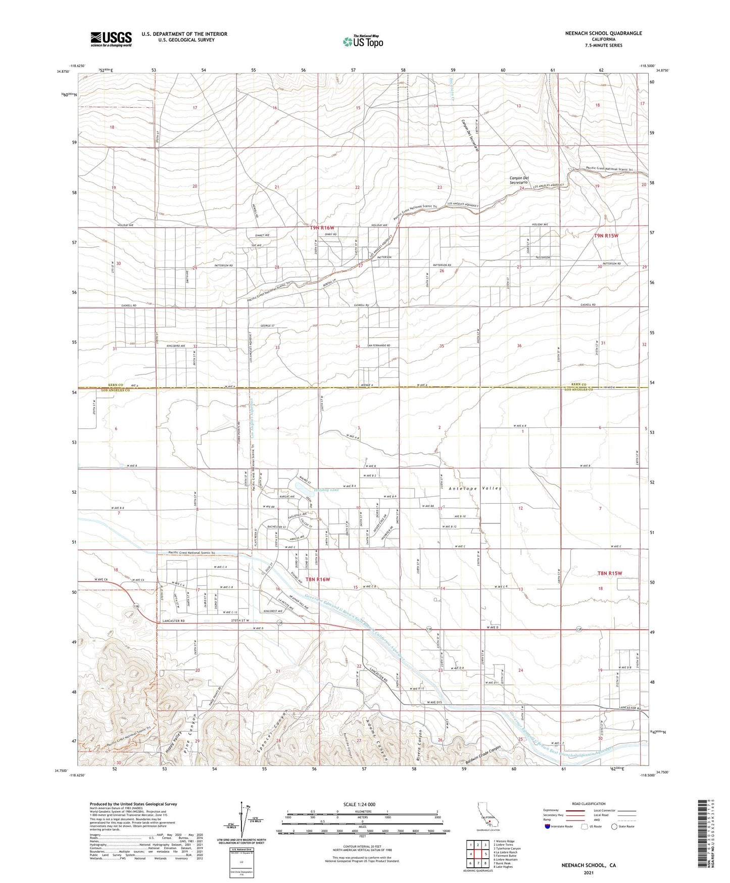 Neenach School California US Topo Map Image
