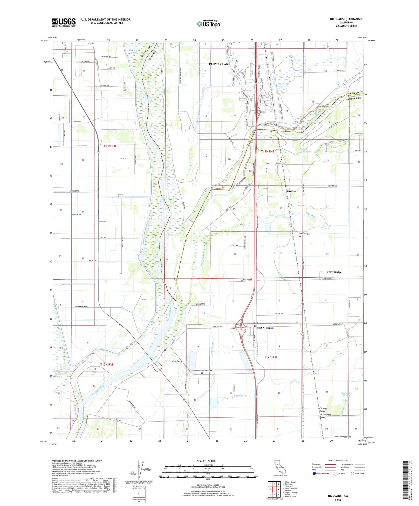 Nicolaus California US Topo Map Image