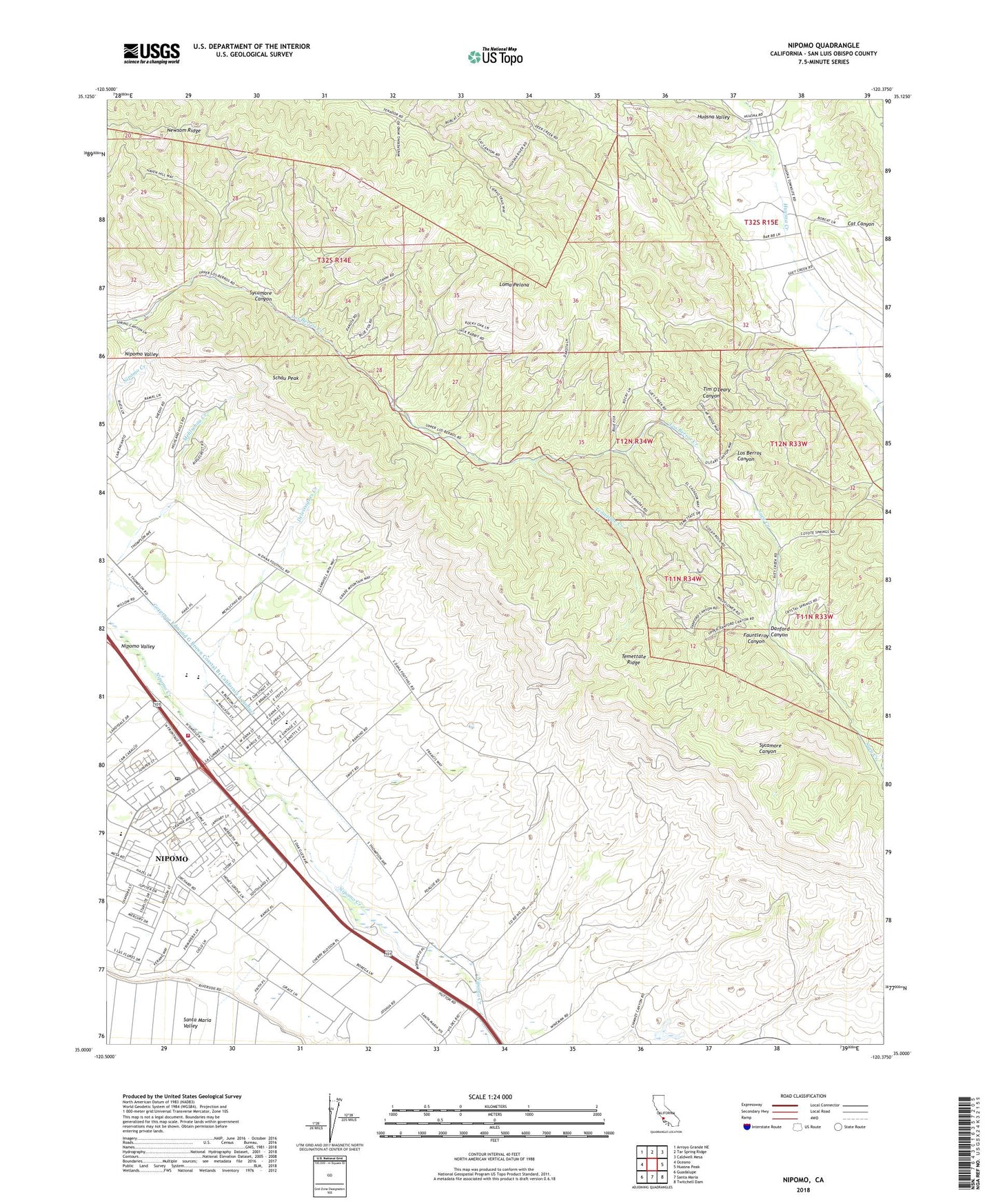 Nipomo California US Topo Map Image
