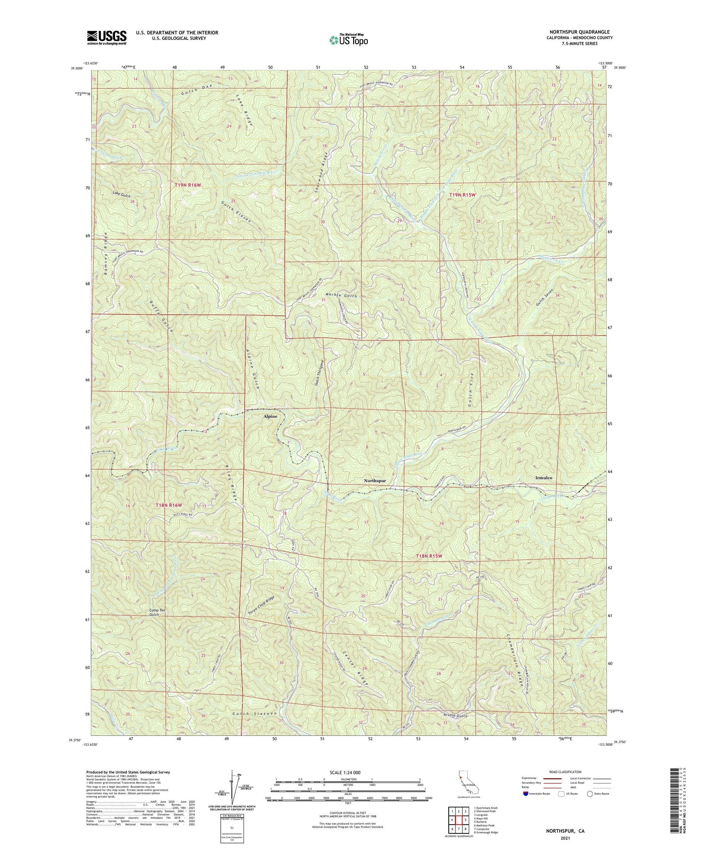 Northspur California US Topo Map Image