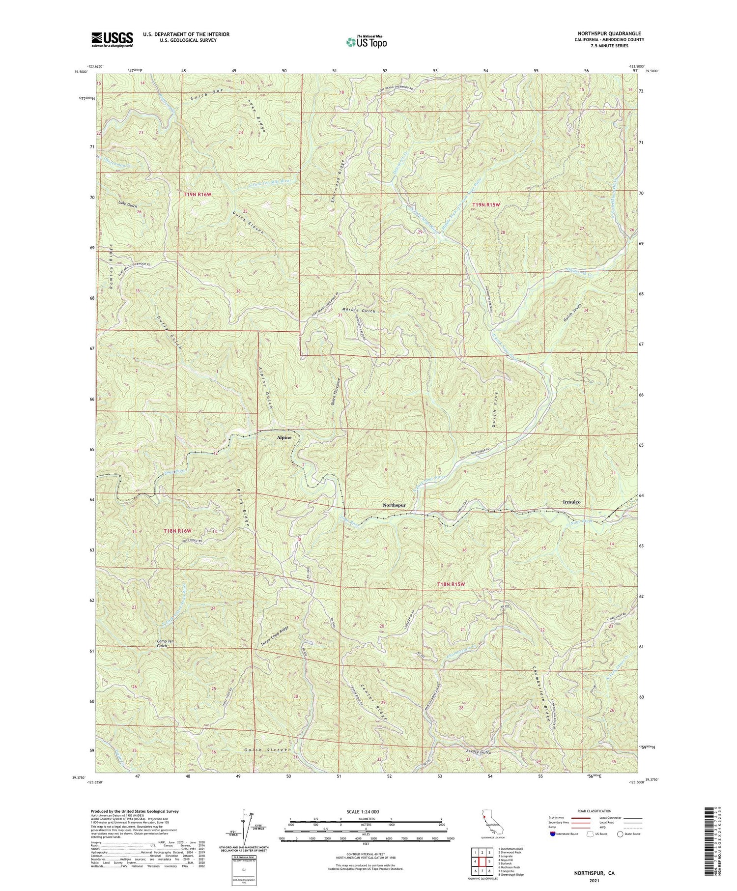 Northspur California US Topo Map Image