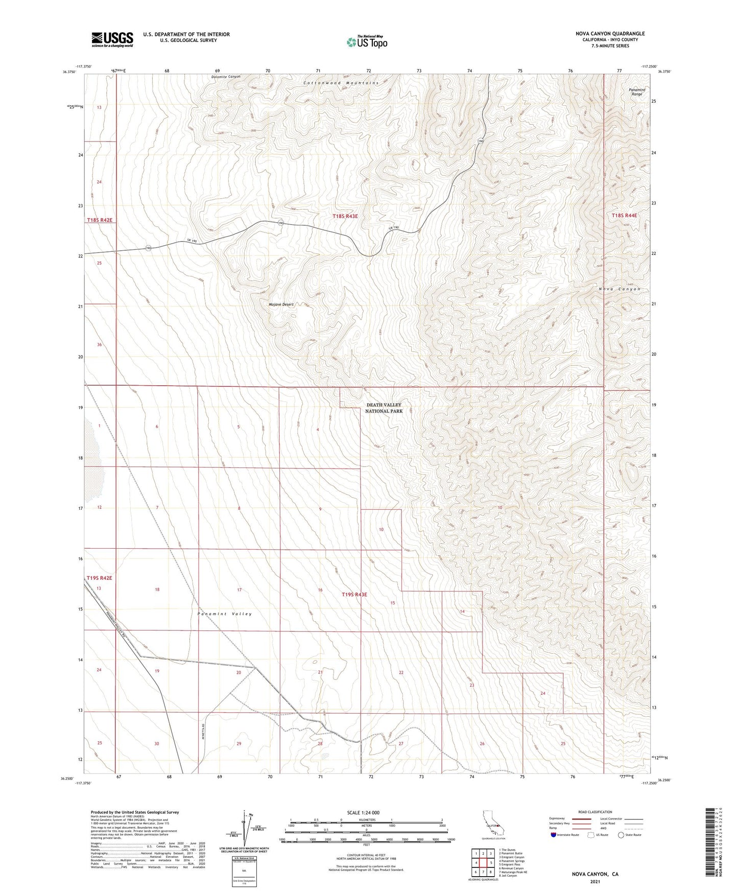 Nova Canyon California US Topo Map Image