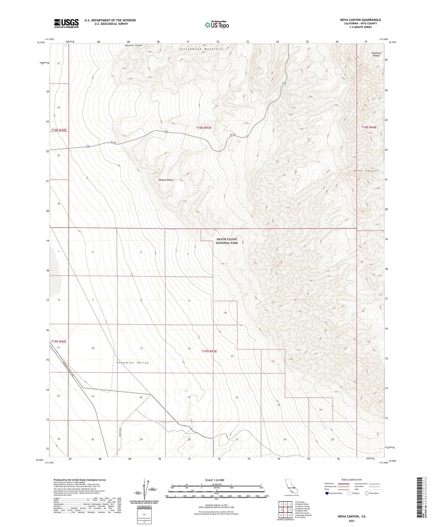 Nova Canyon California US Topo Map Image