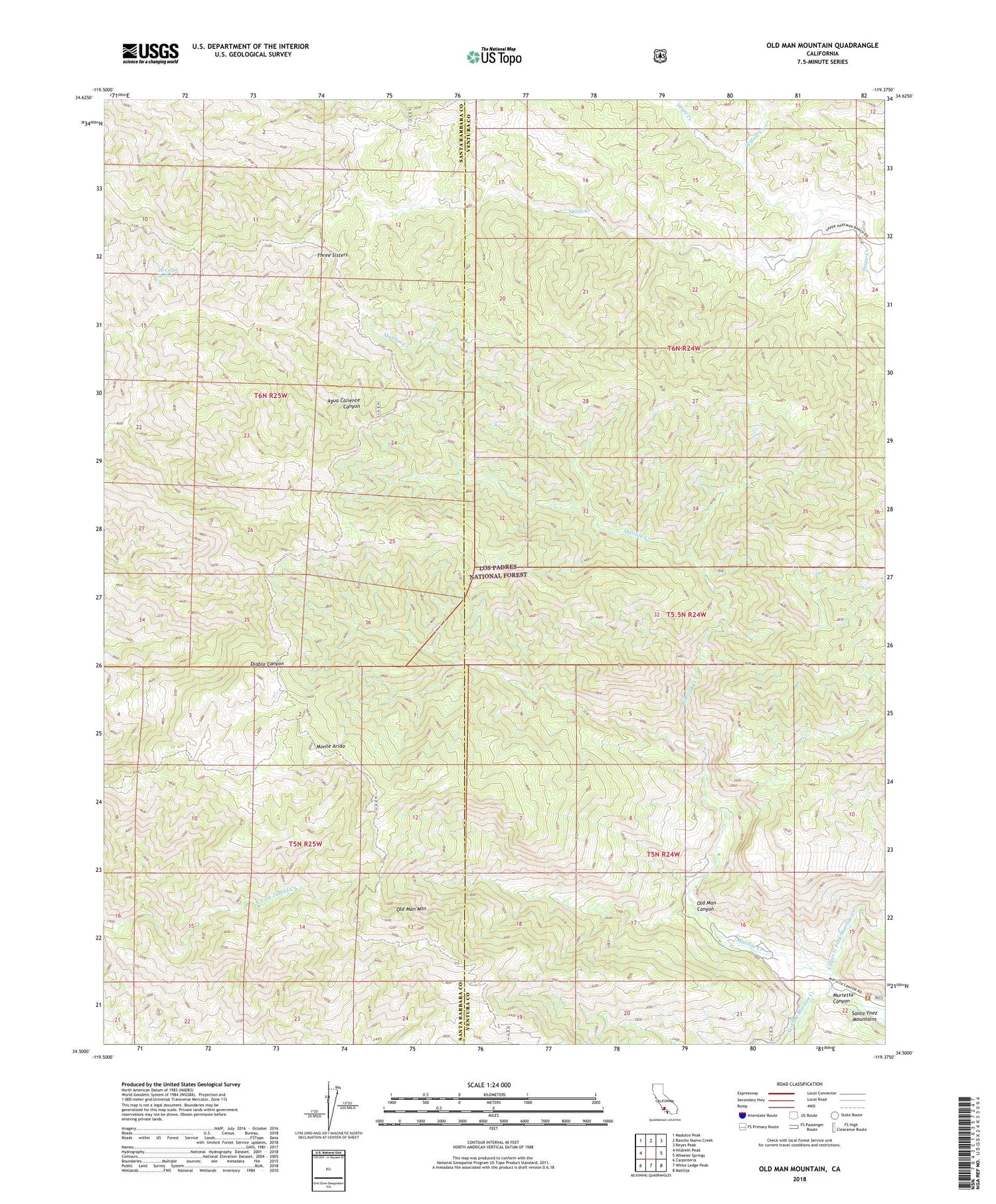 Old Man Mountain California US Topo Map Image