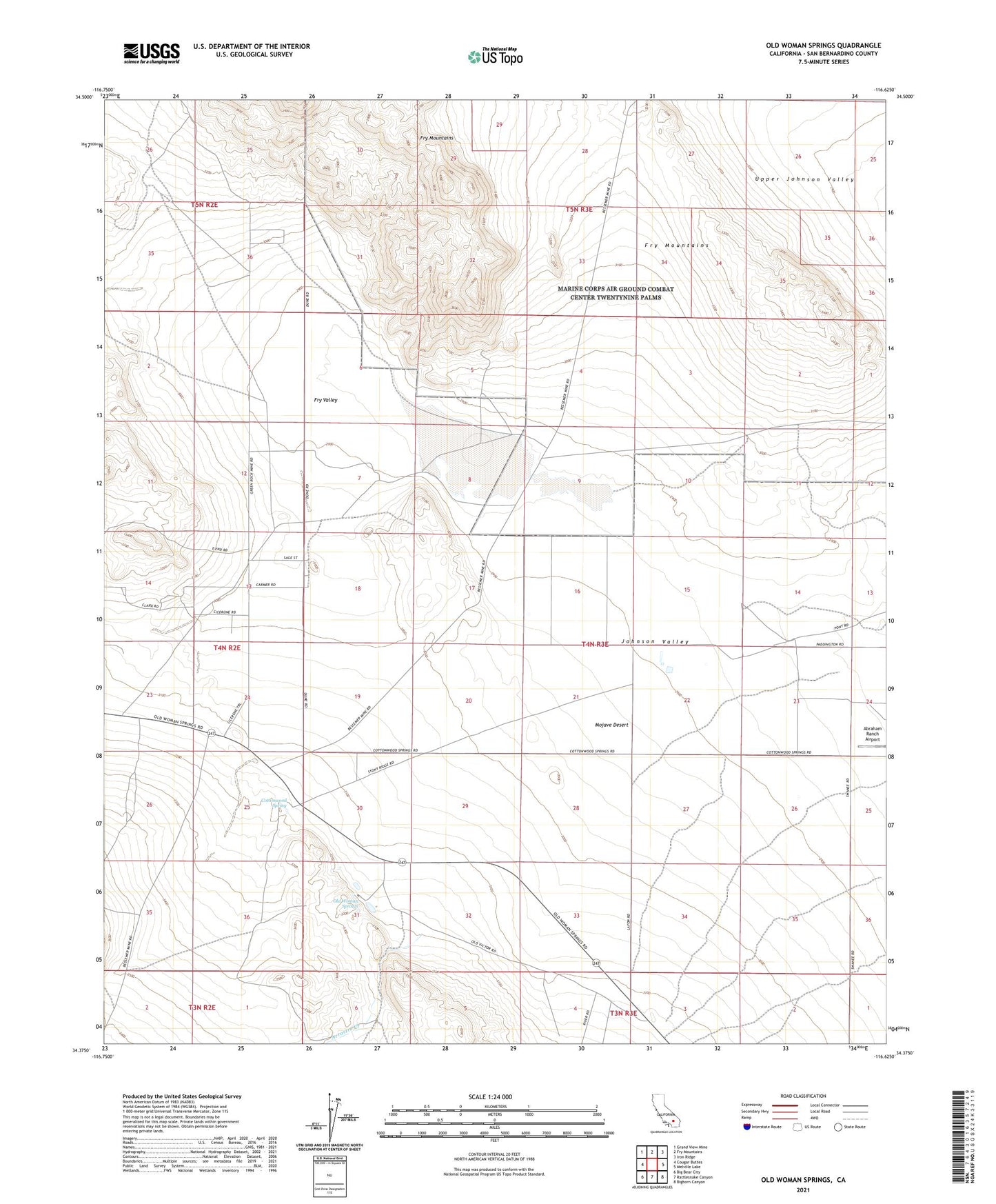 Old Woman Springs California US Topo Map Image