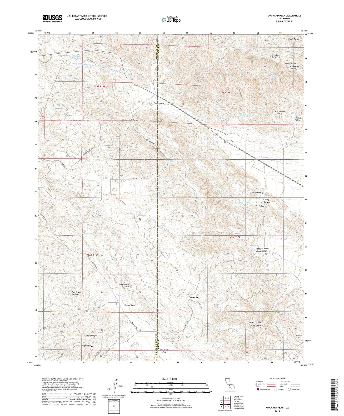 Orchard Peak California US Topo Map Image