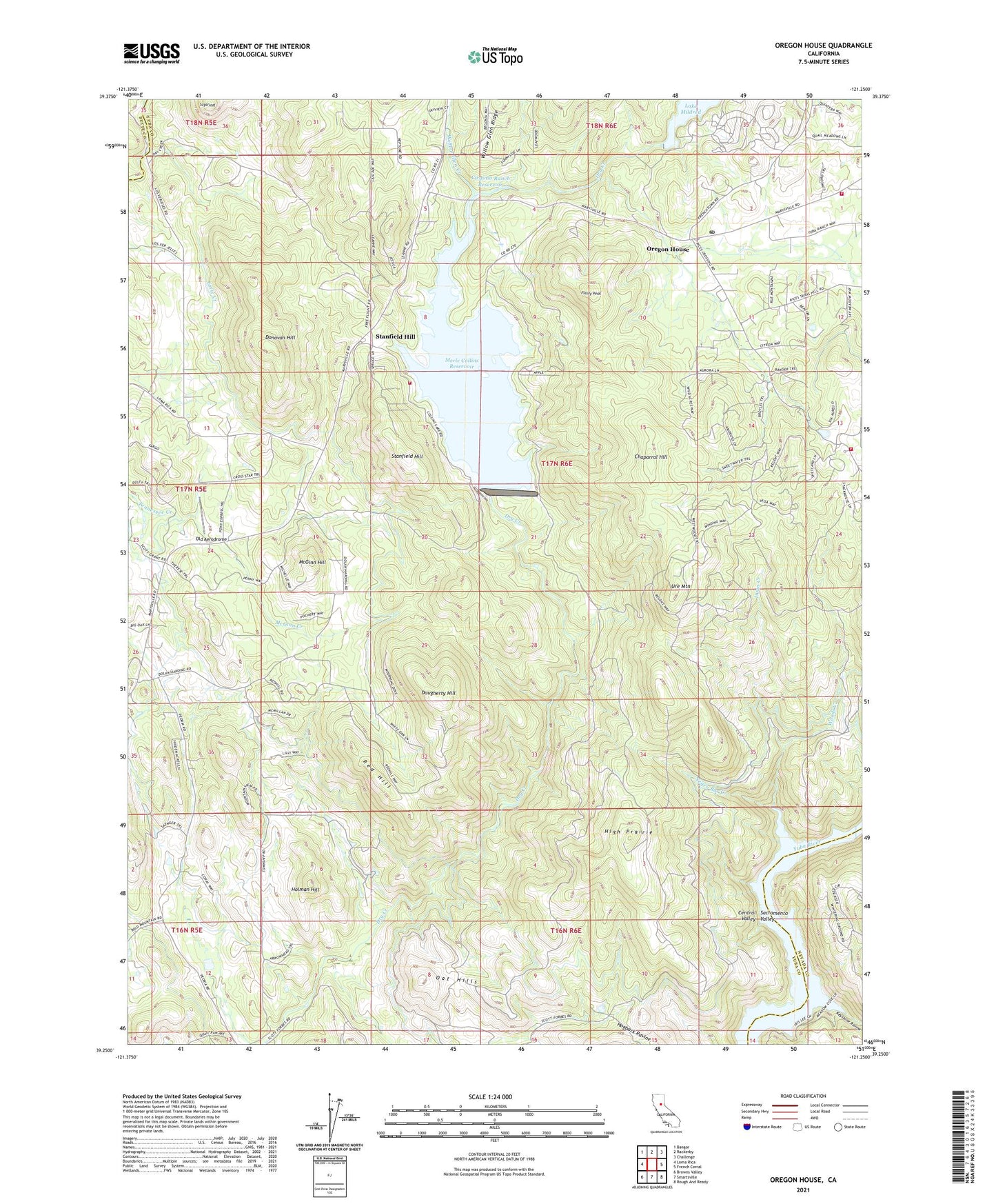 Oregon House California US Topo Map Image