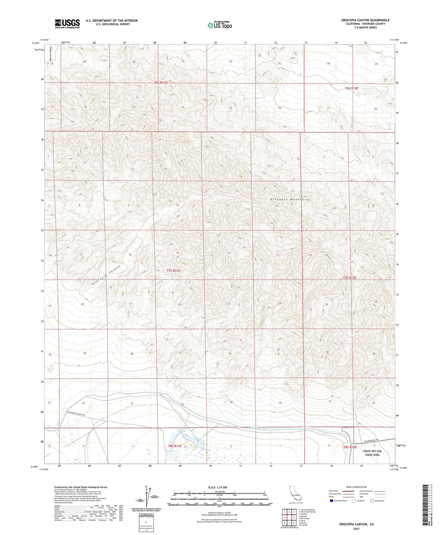 Orocopia Canyon California US Topo Map Image