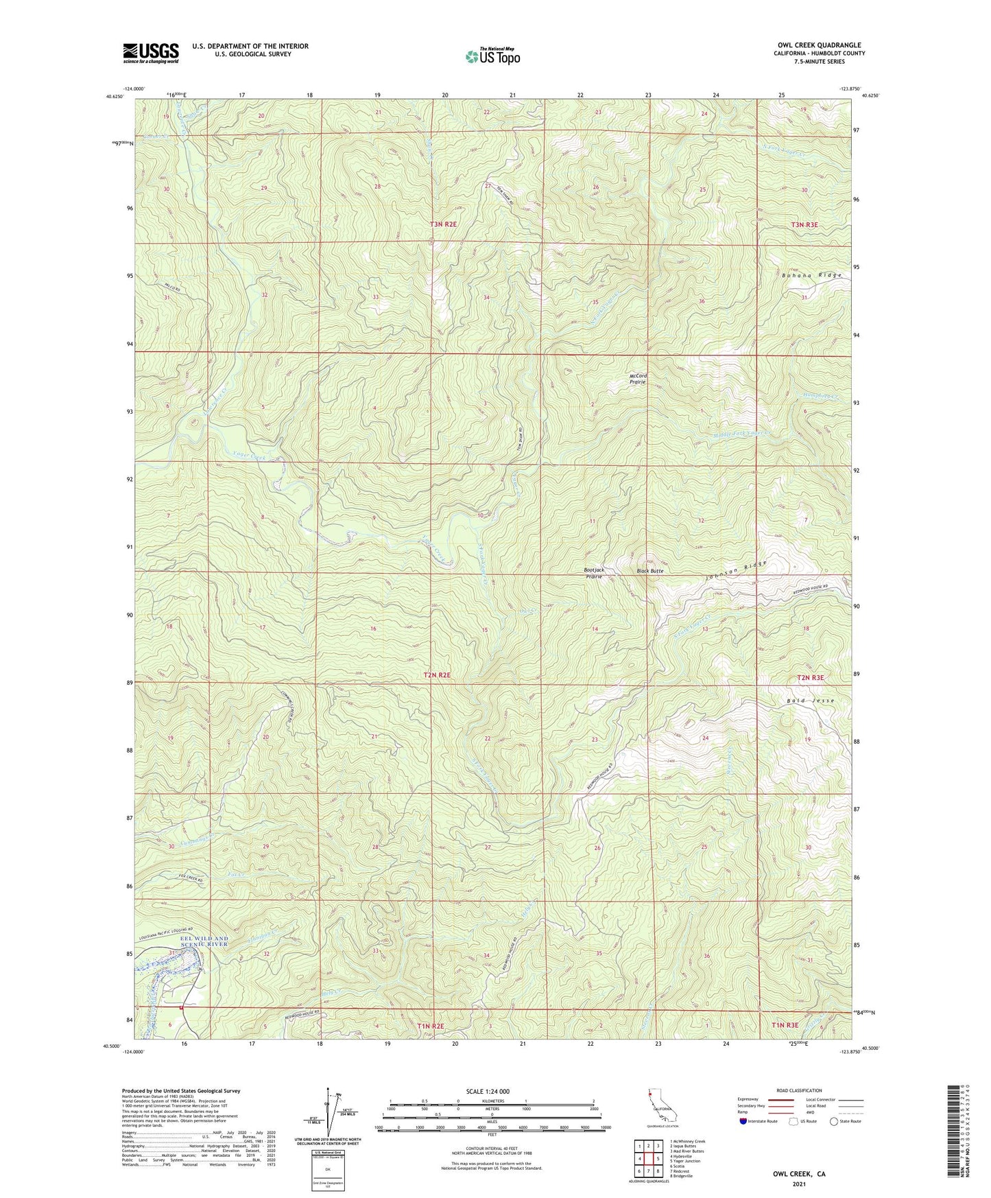 Owl Creek California US Topo Map Image