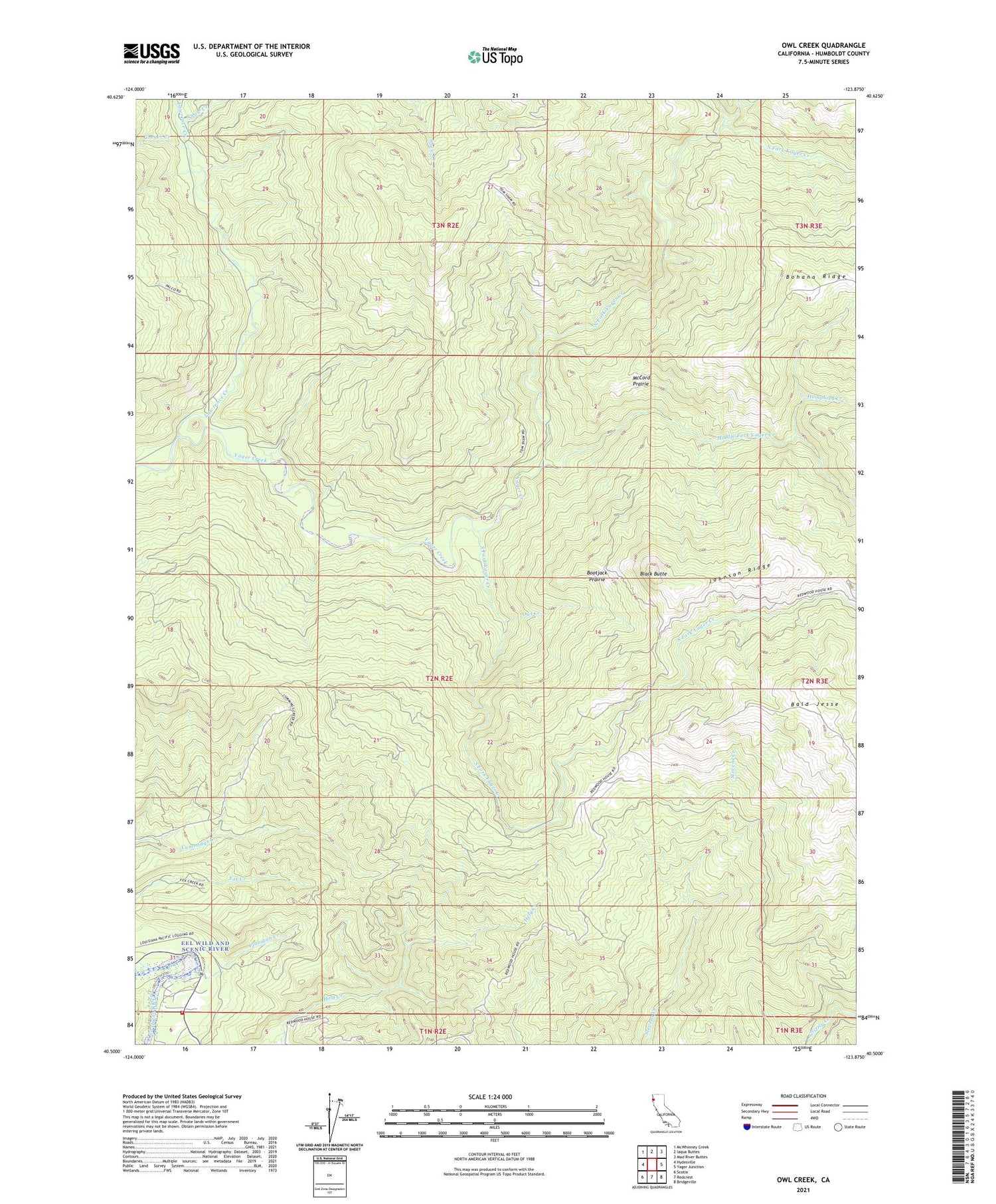 Owl Creek California US Topo Map Image