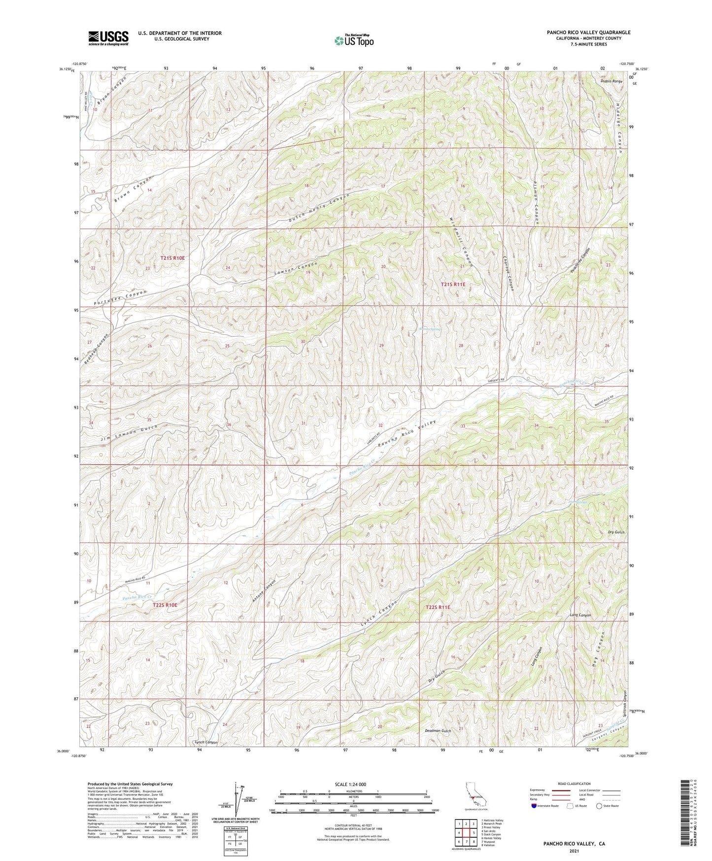 Pancho Rico Valley California US Topo Map Image