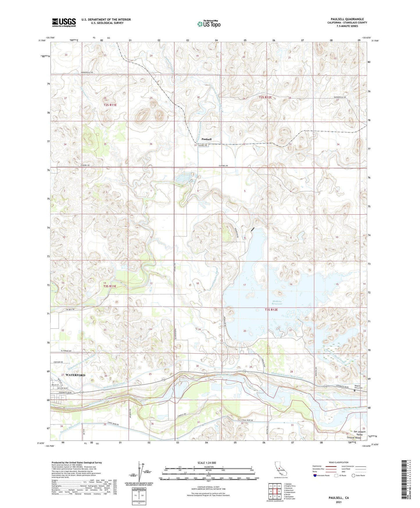 Paulsell California US Topo Map Image