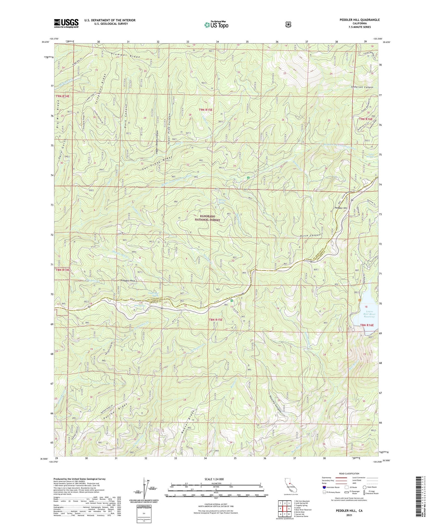 Peddler Hill California US Topo Map Image