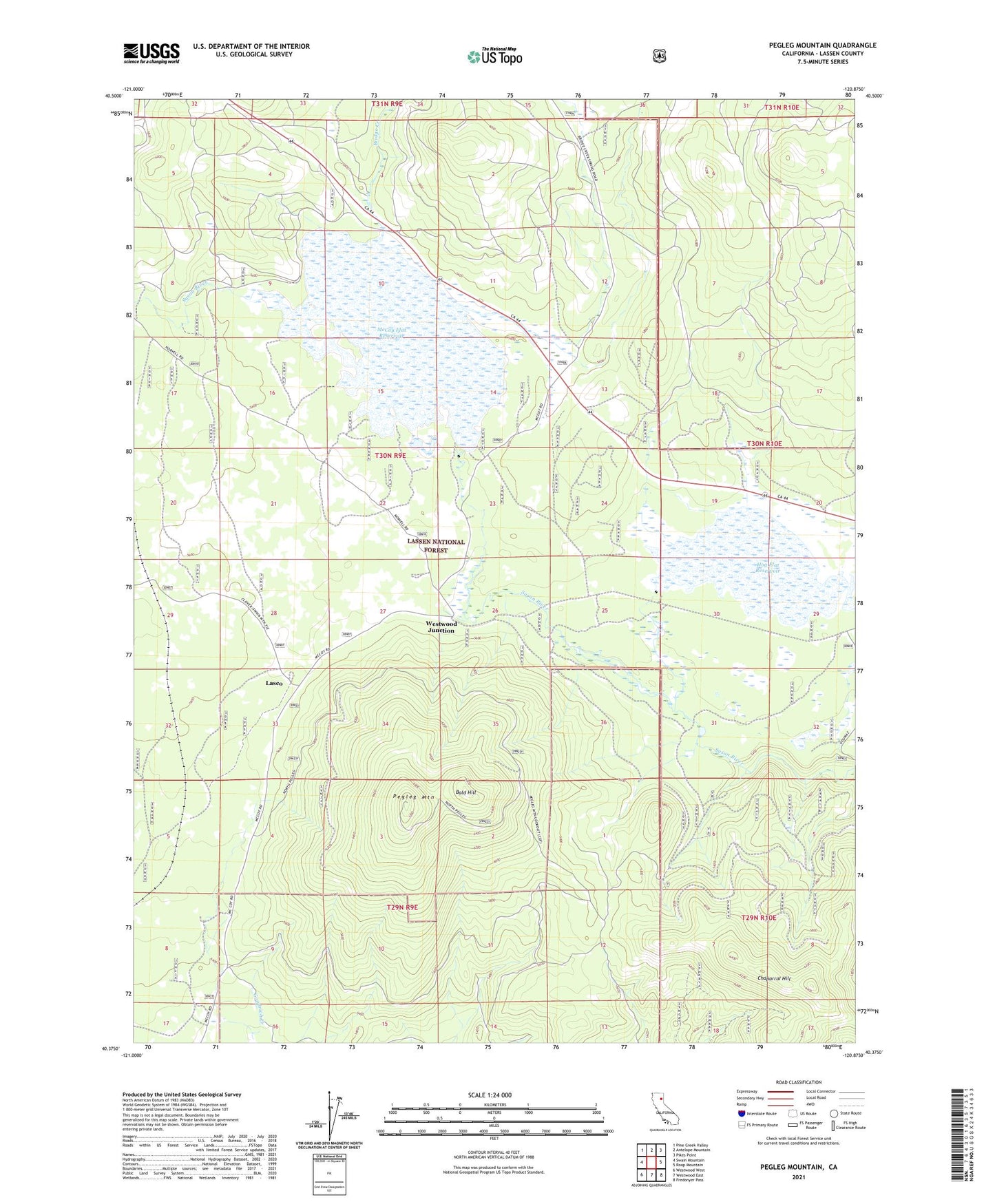 Pegleg Mountain California US Topo Map Image