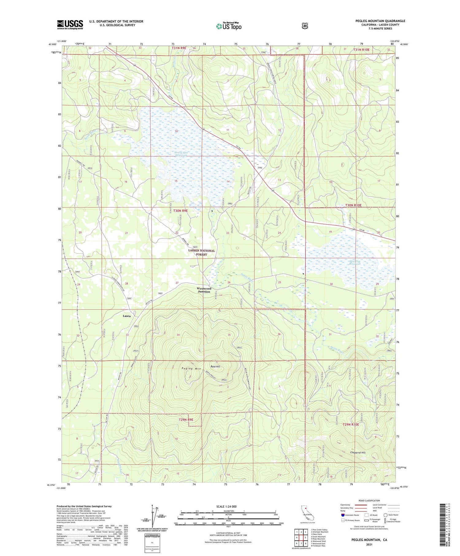 Pegleg Mountain California US Topo Map Image