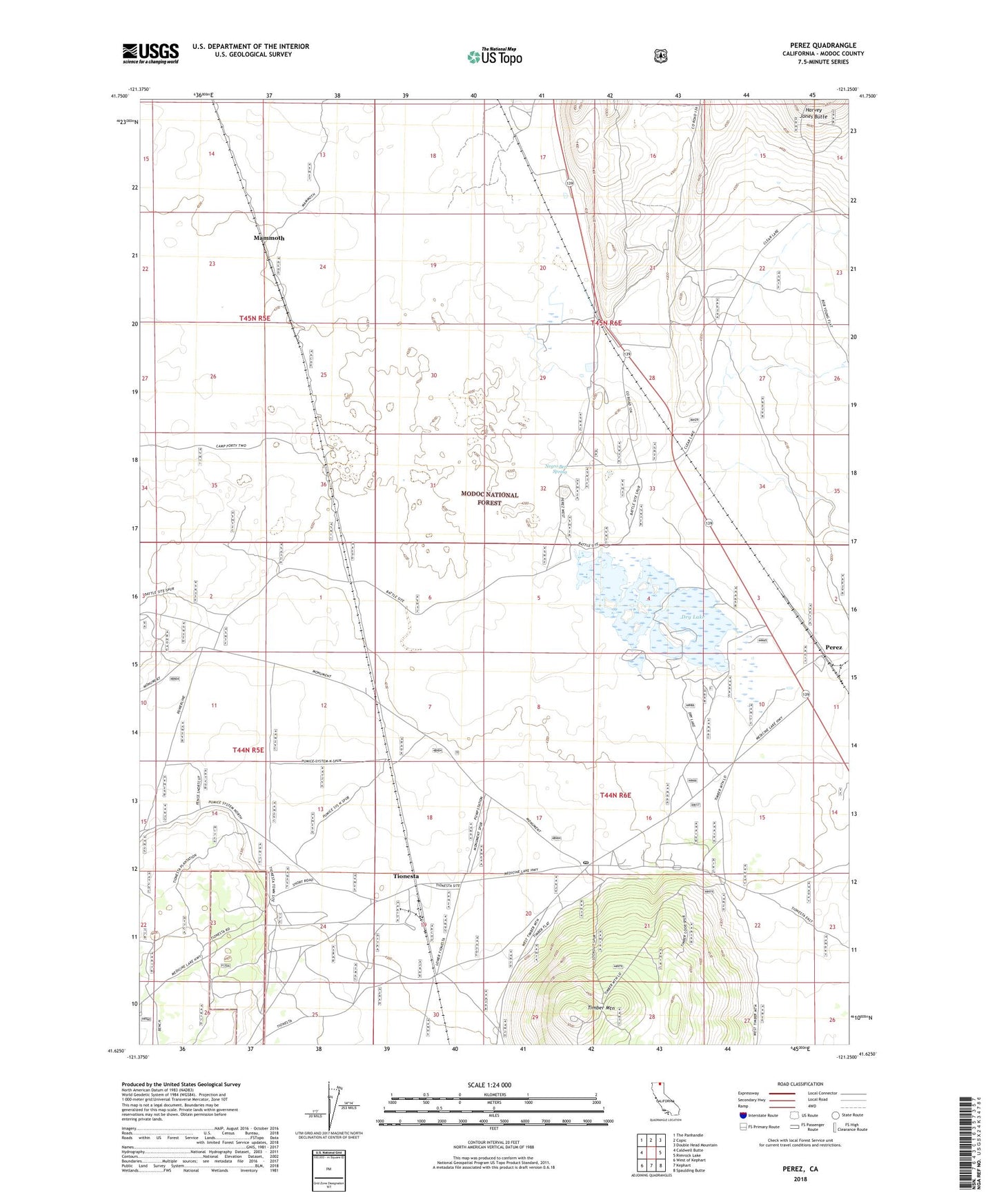 Perez California US Topo Map Image