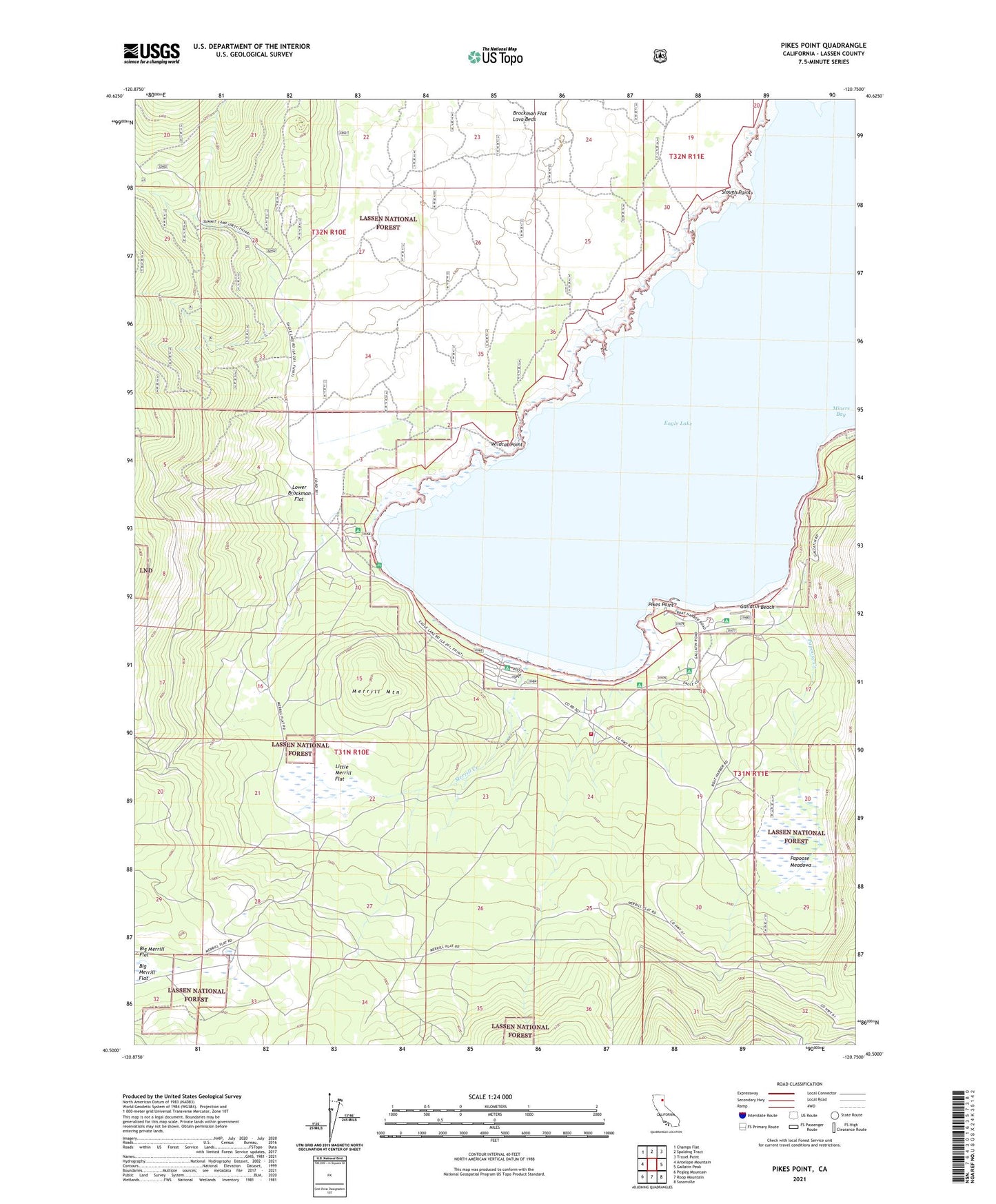 Pikes Point California US Topo Map Image