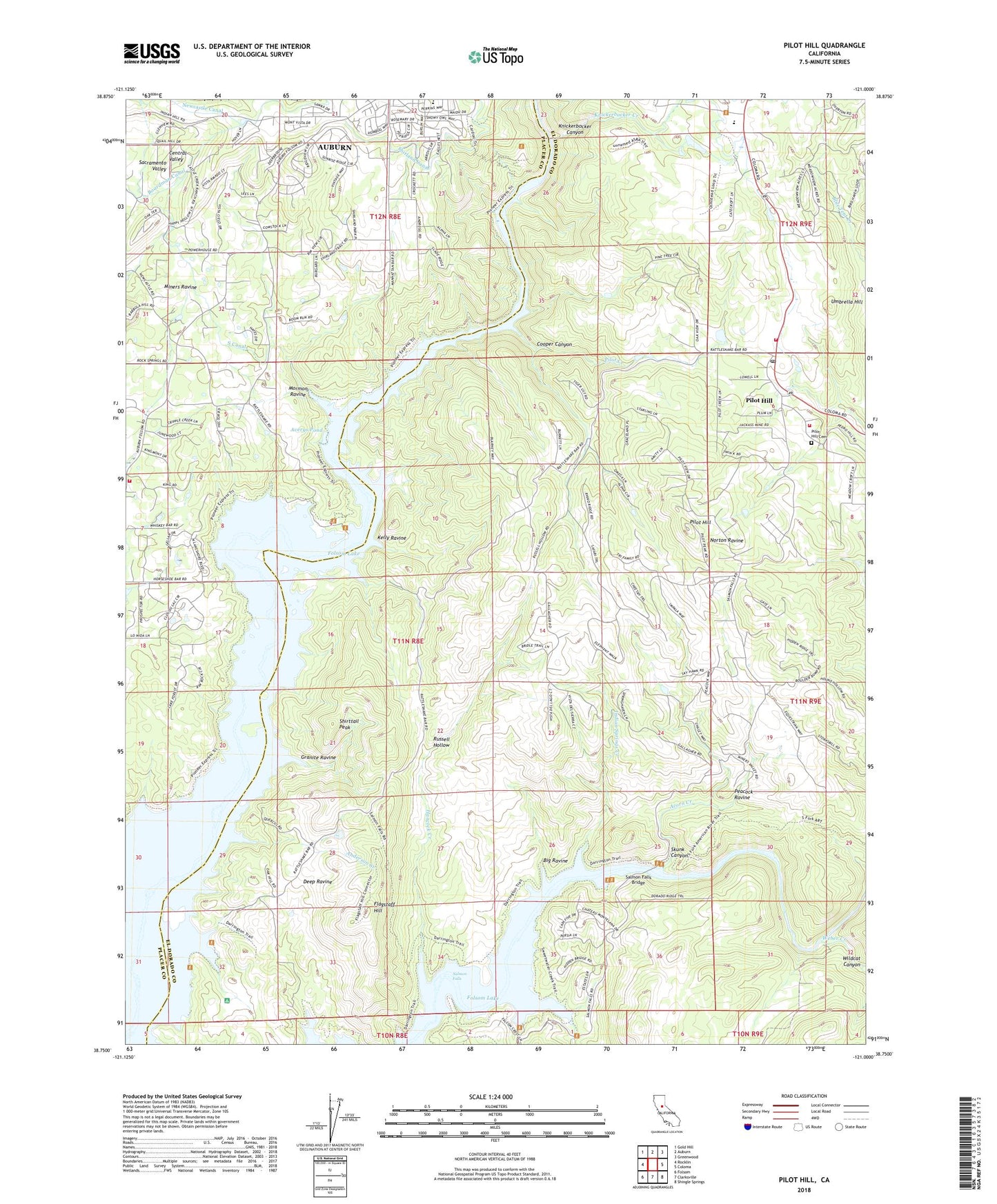Pilot Hill California US Topo Map Image