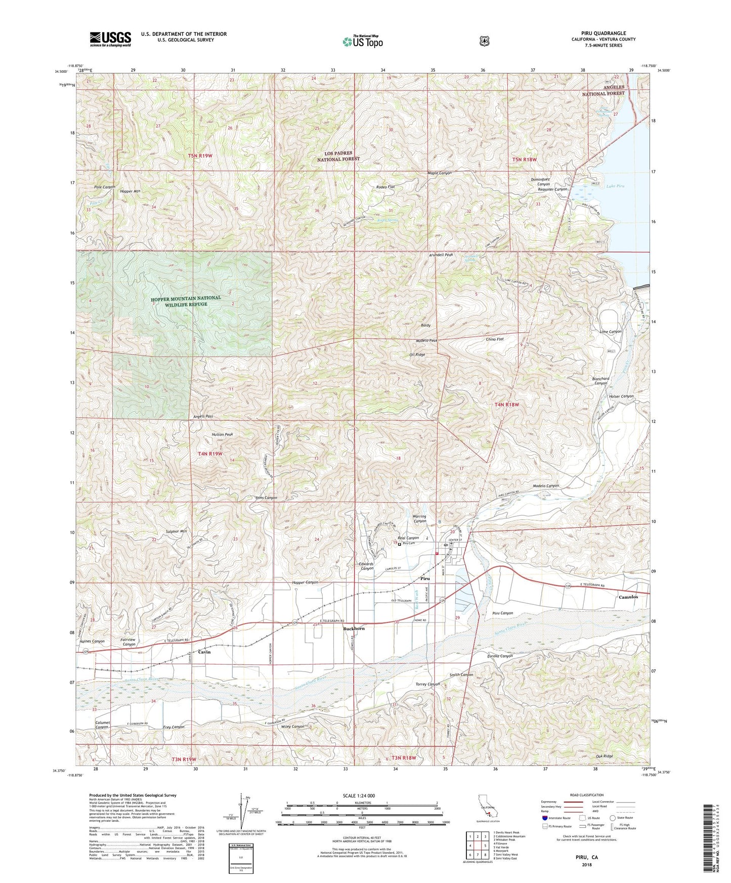 Piru California US Topo Map Image