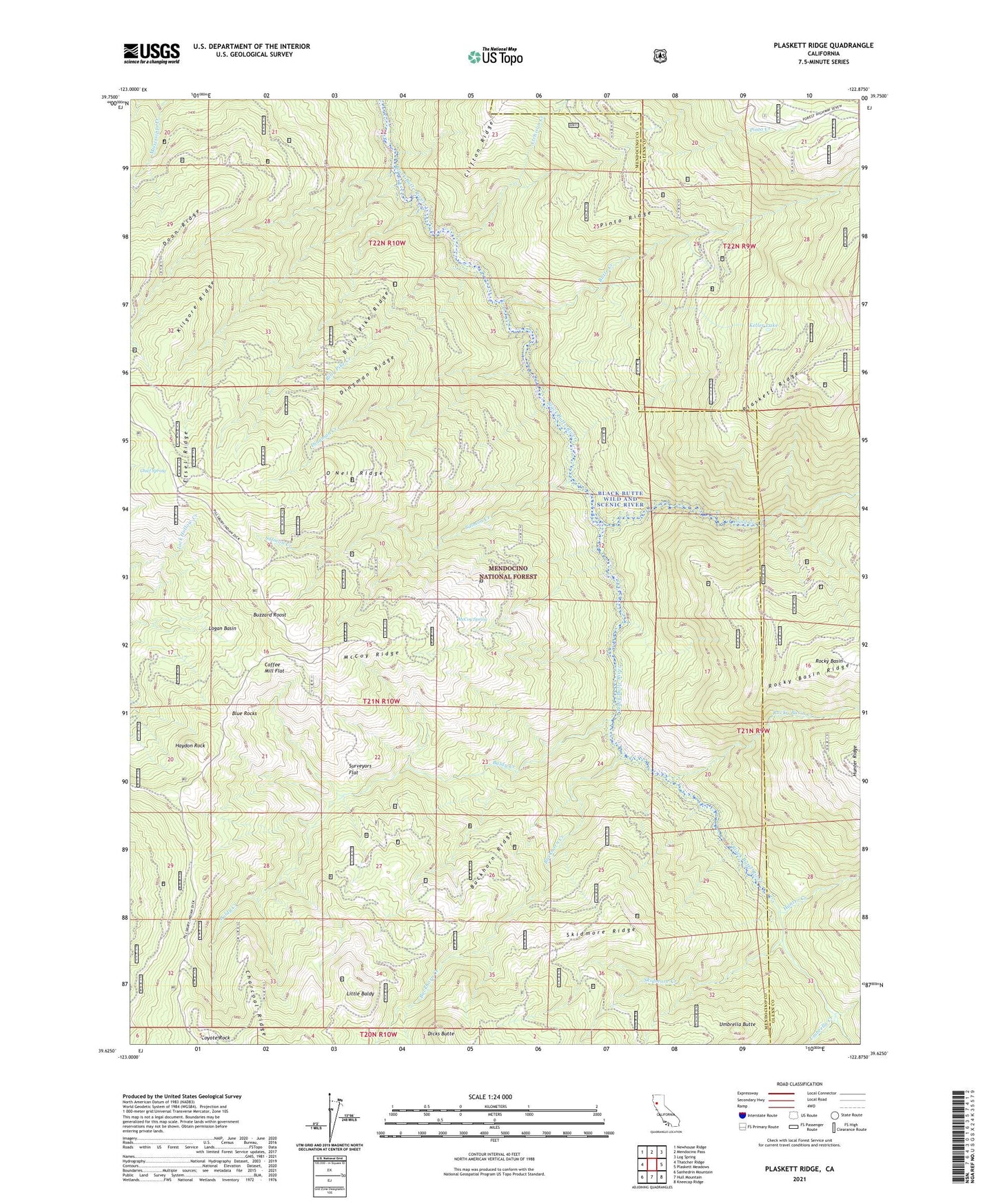 Plaskett Ridge California US Topo Map Image