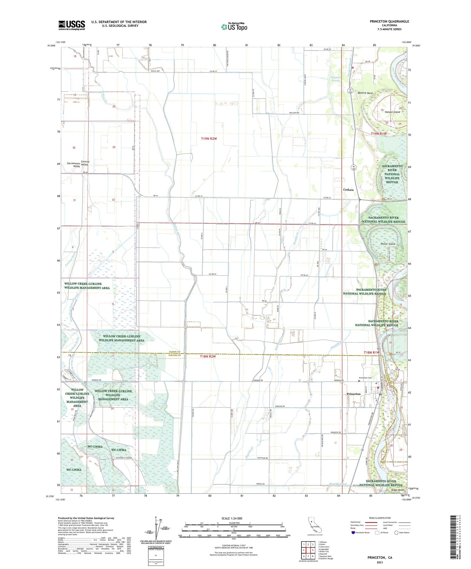 Princeton California US Topo Map Image