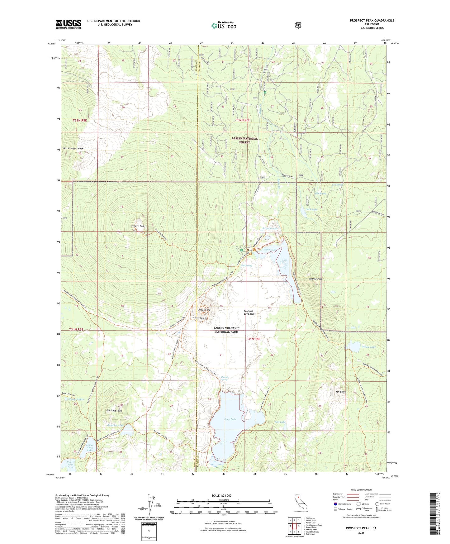 Prospect Peak California US Topo Map Image