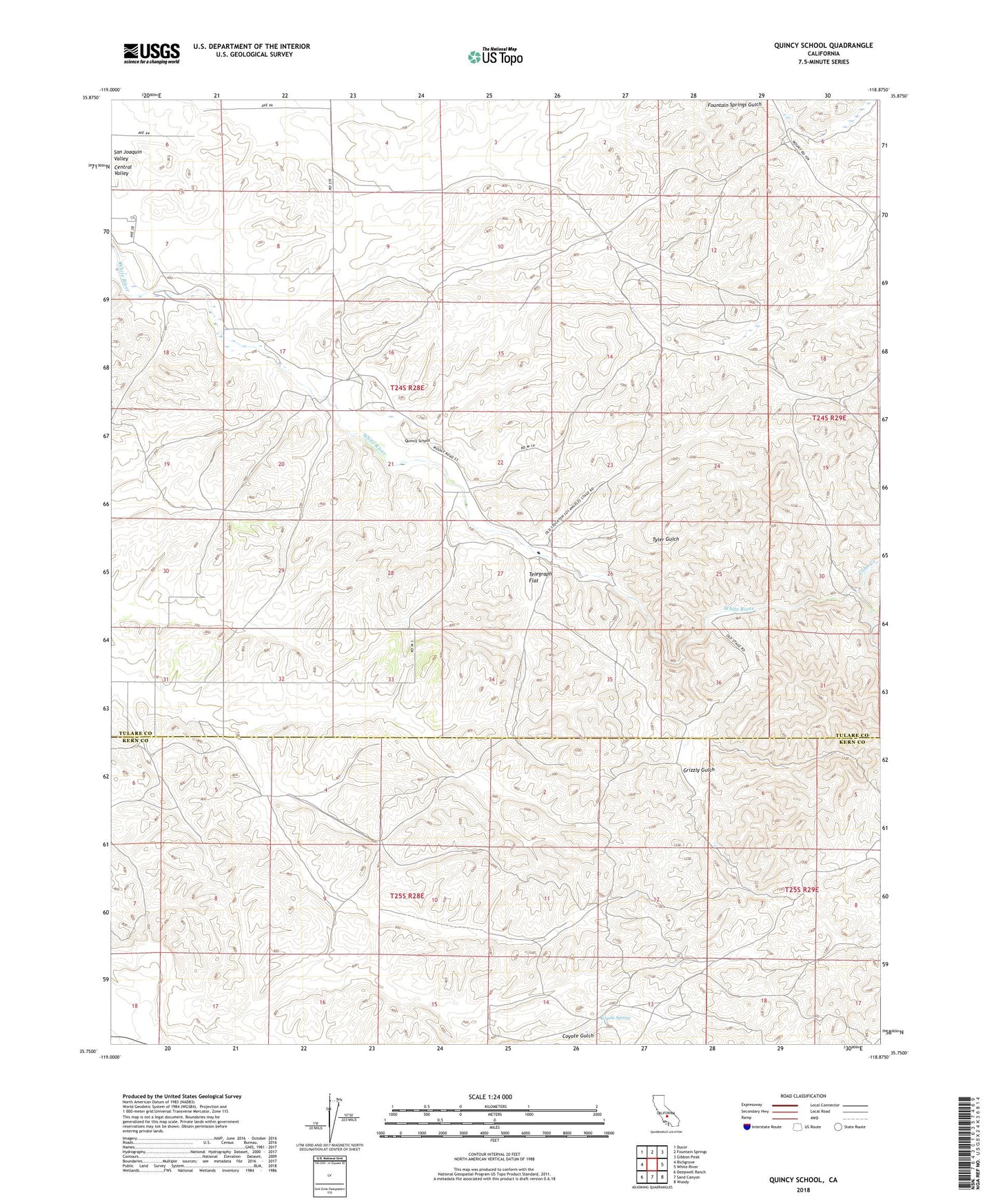 Quincy School California US Topo Map Image