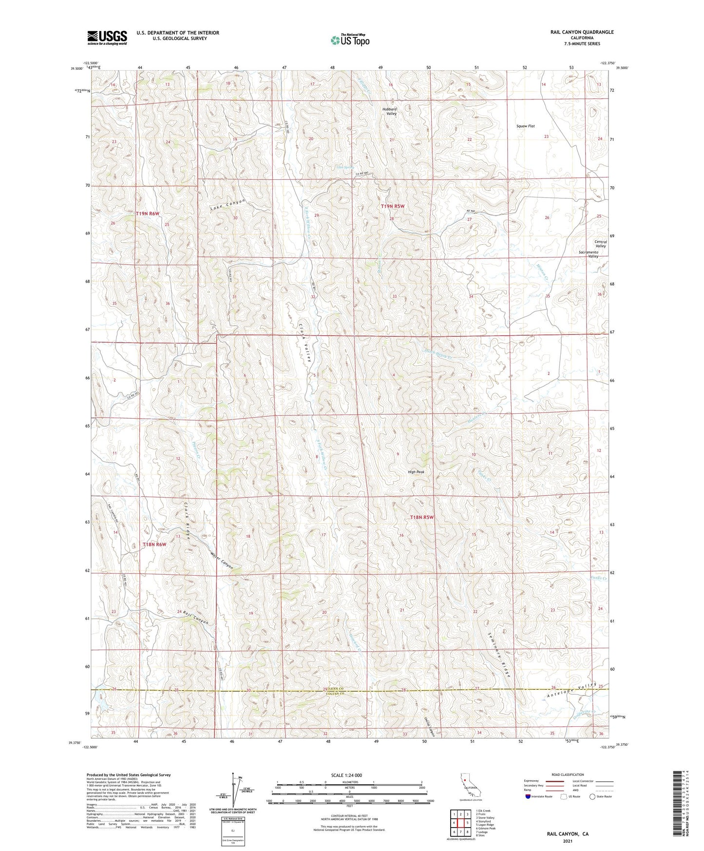 Rail Canyon California US Topo Map Image