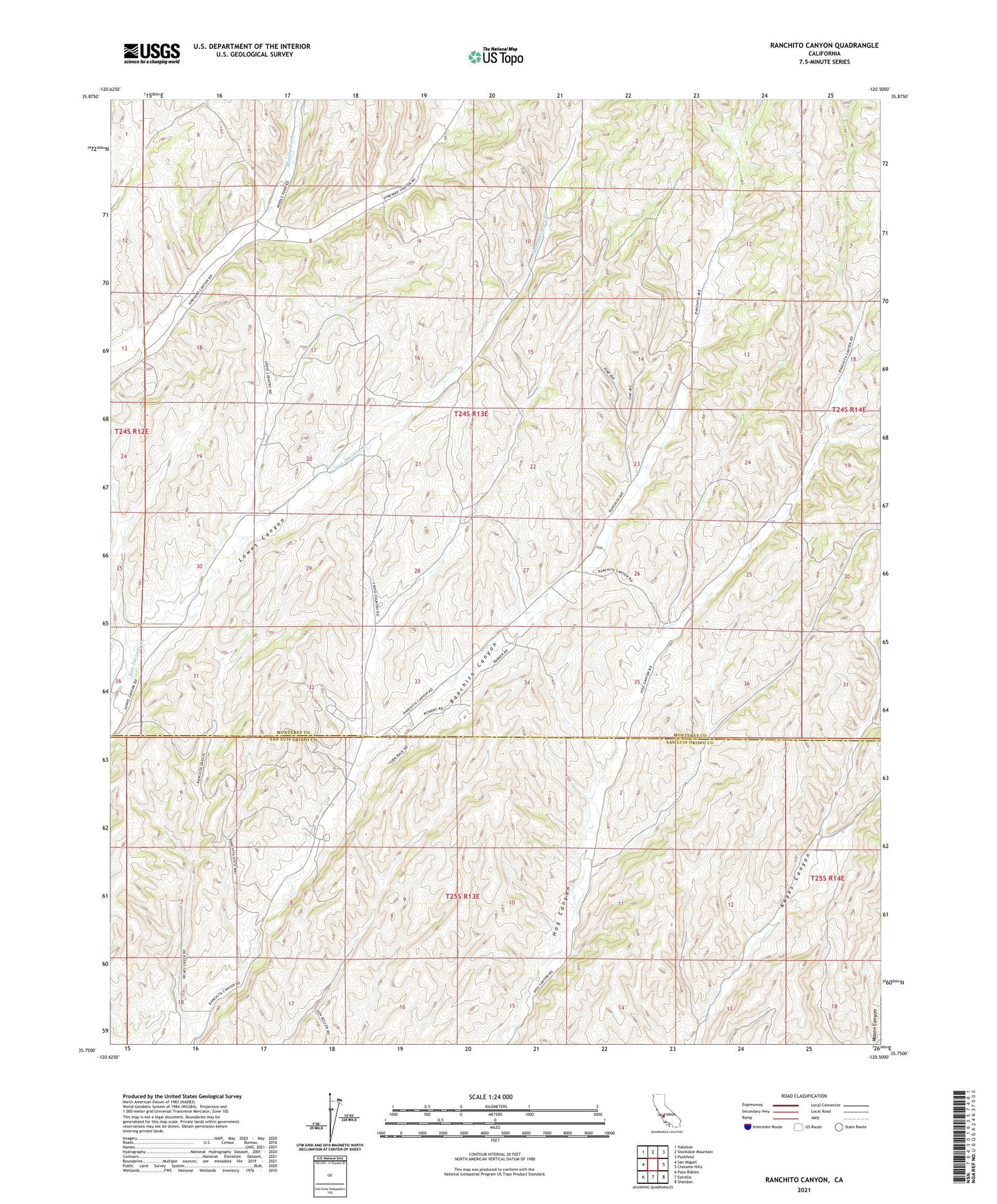 Ranchito Canyon California US Topo Map Image