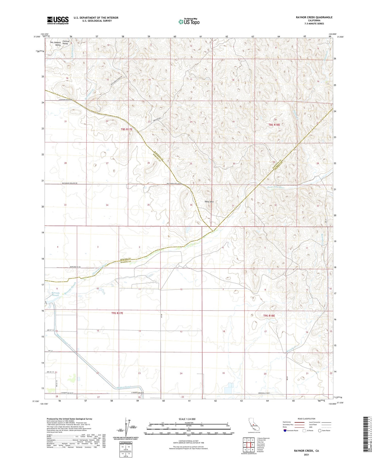 Raynor Creek California US Topo Map Image