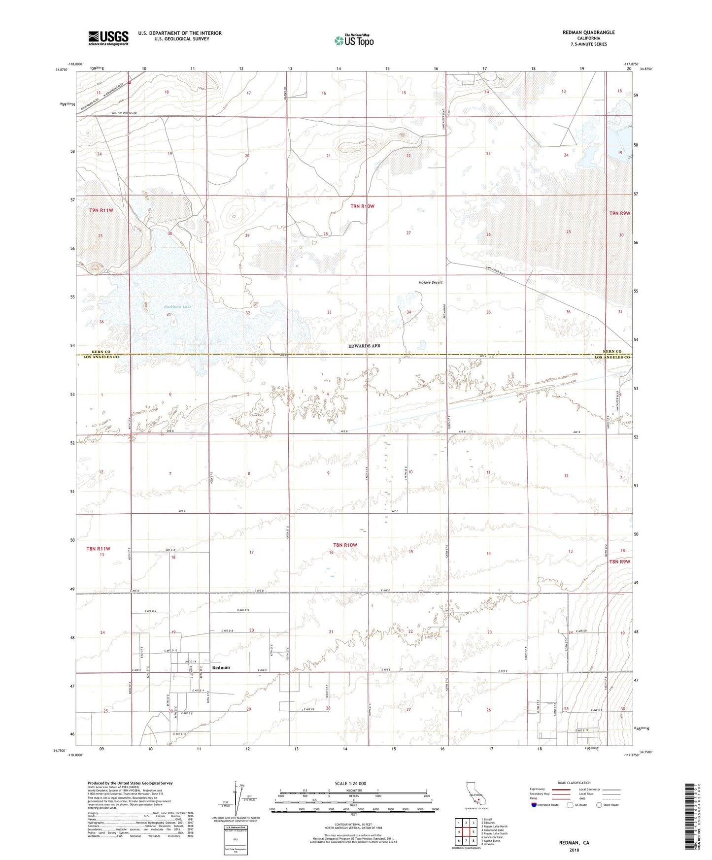 Redman California US Topo Map Image