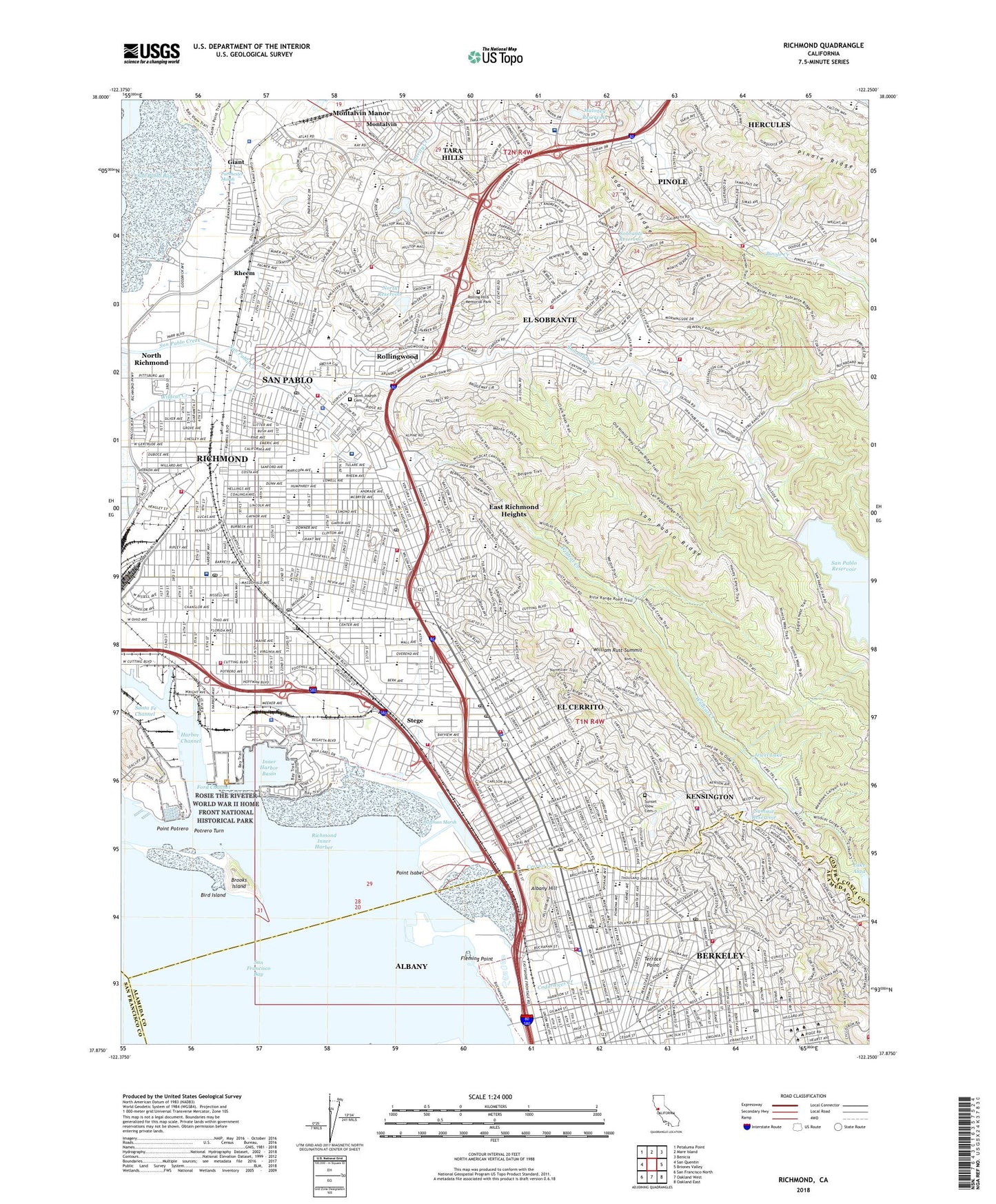 Richmond California US Topo Map Image