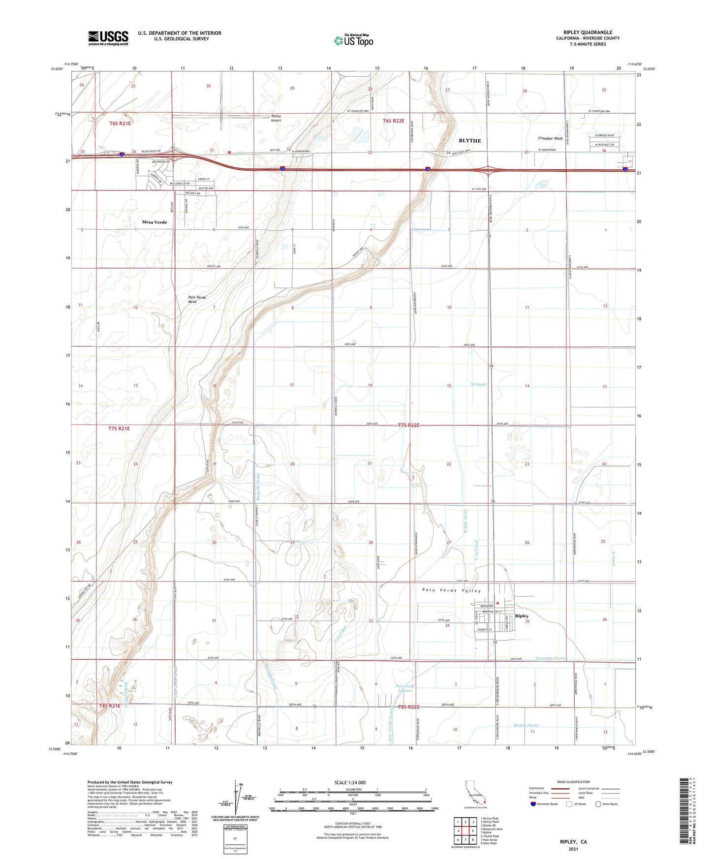 Ripley California US Topo Map Image