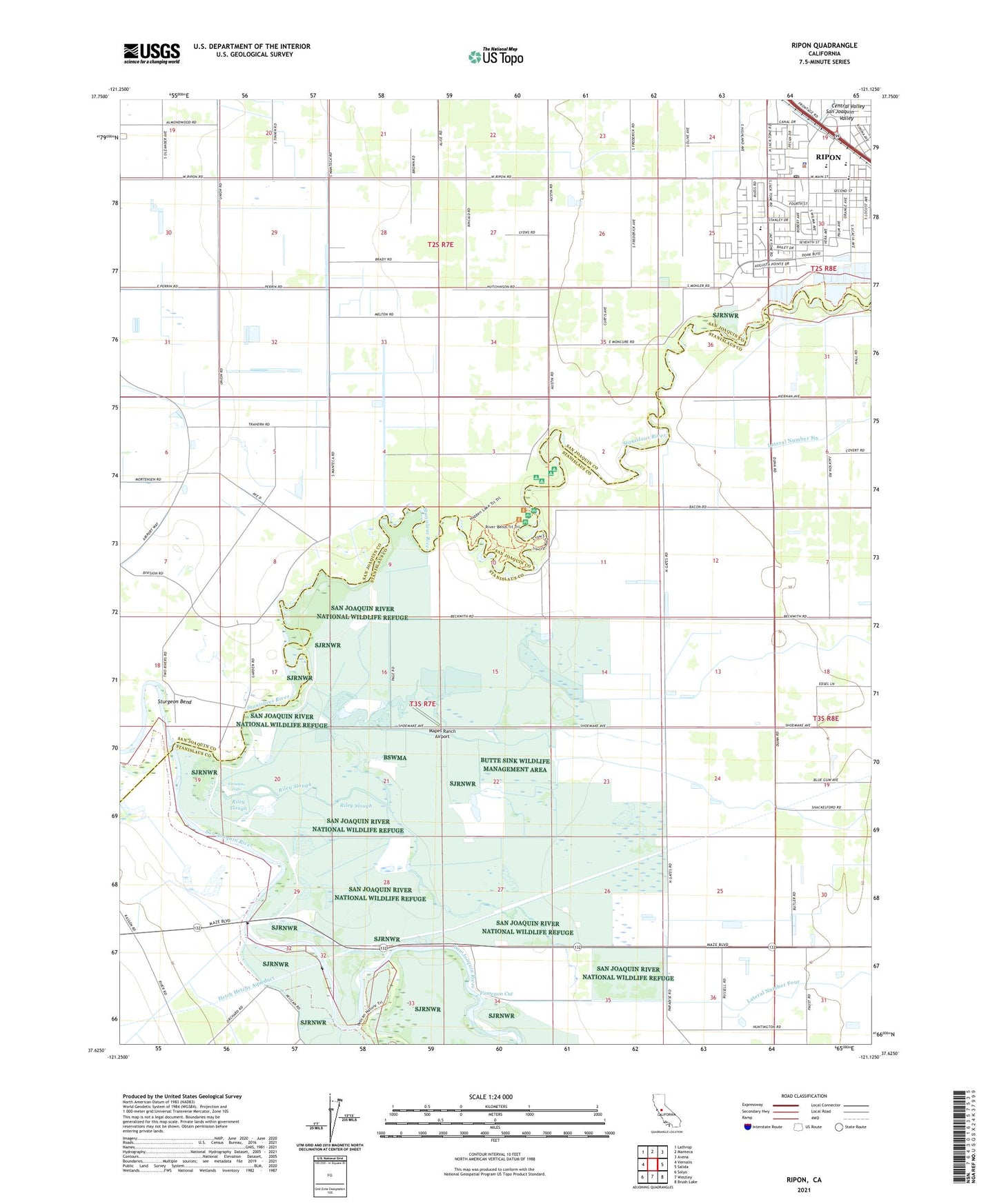 Ripon California US Topo Map Image
