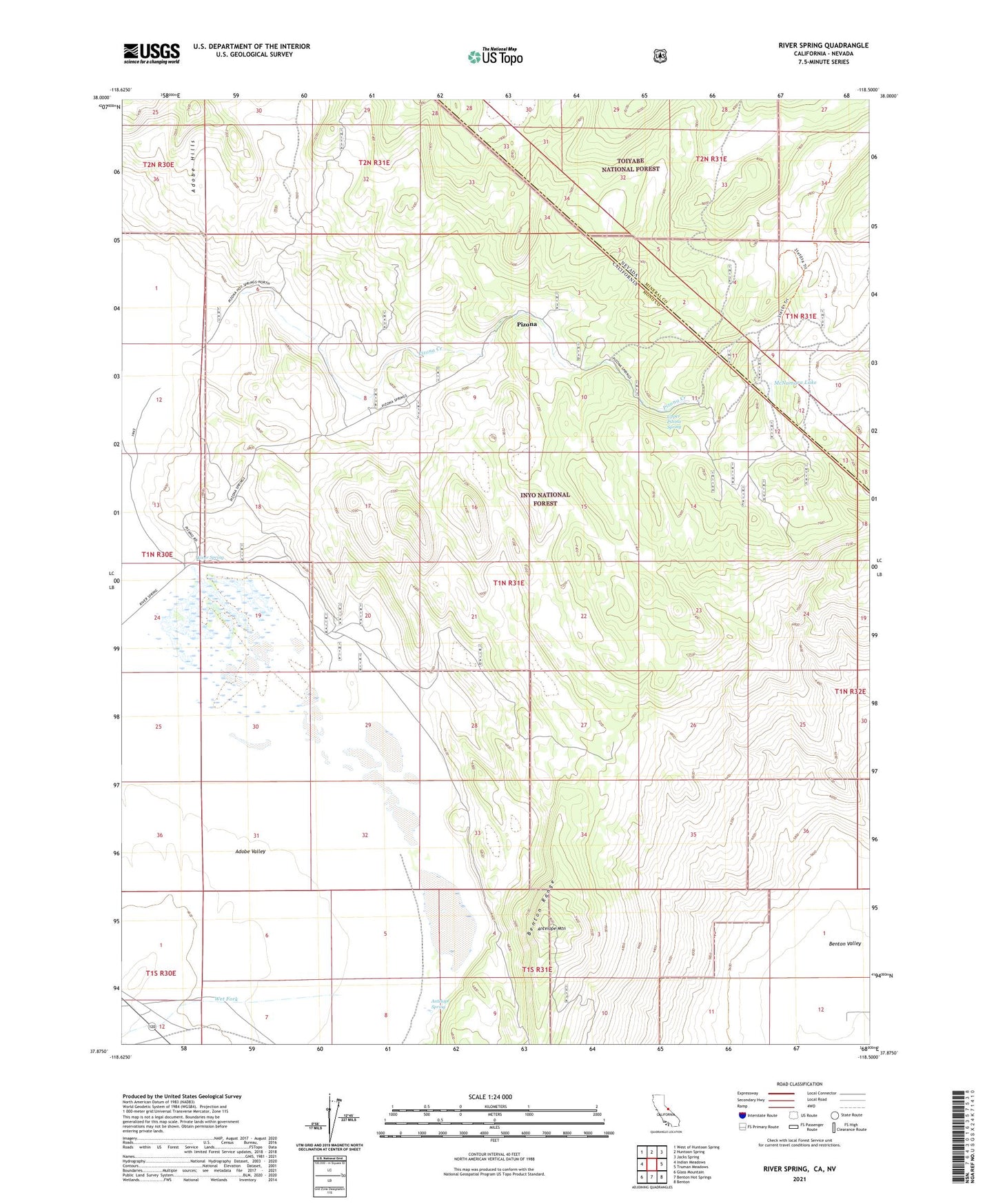 River Spring California US Topo Map Image
