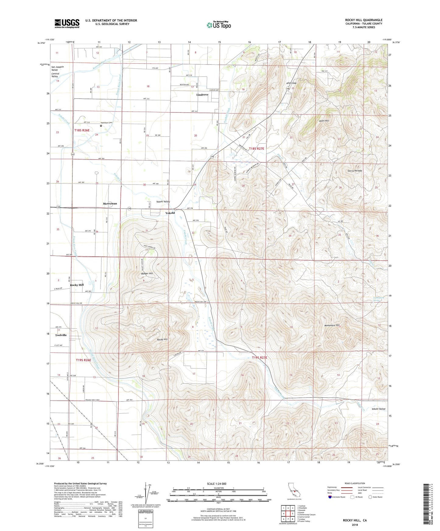 Rocky Hill California US Topo Map Image