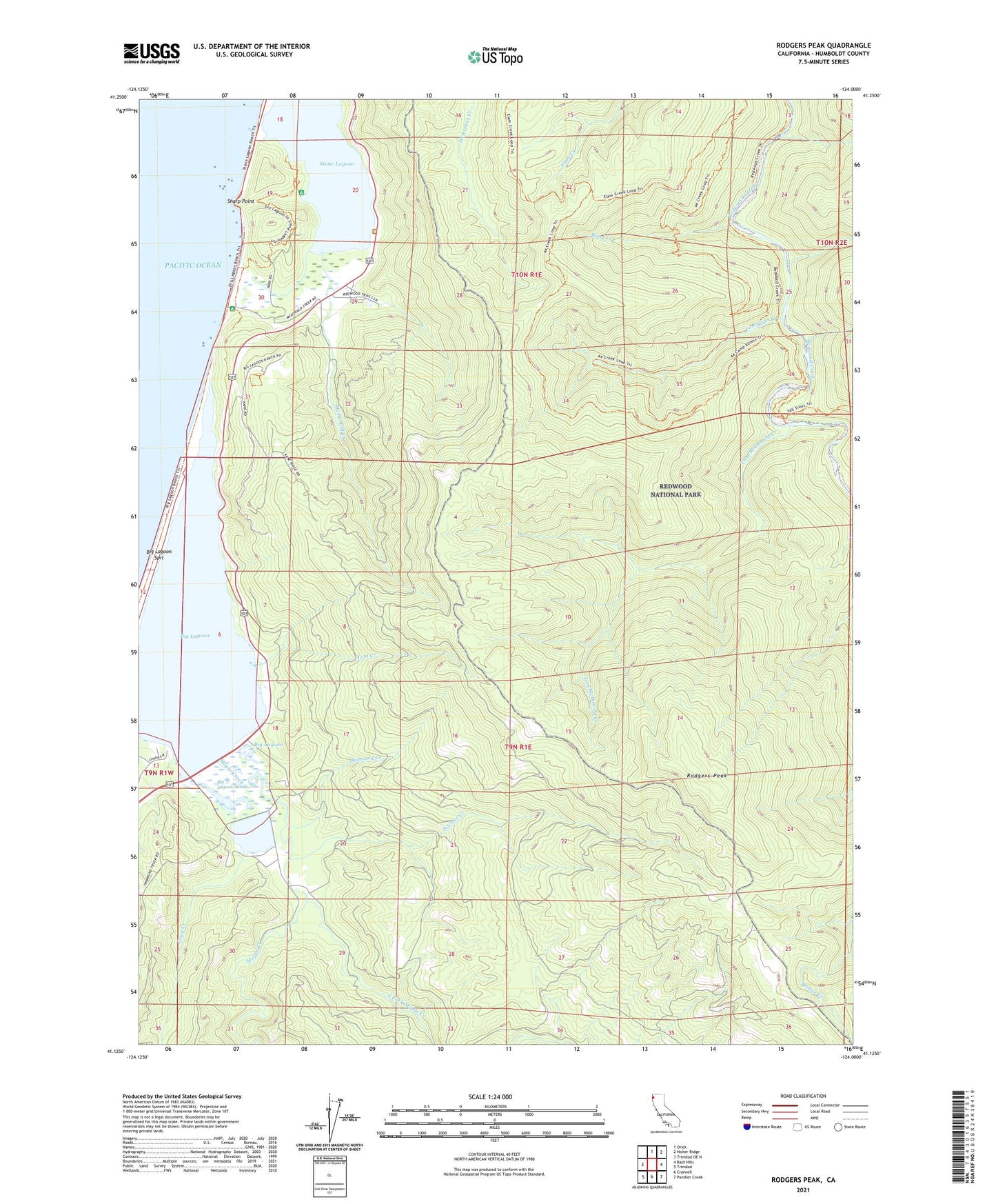 Rodgers Peak California US Topo Map Image