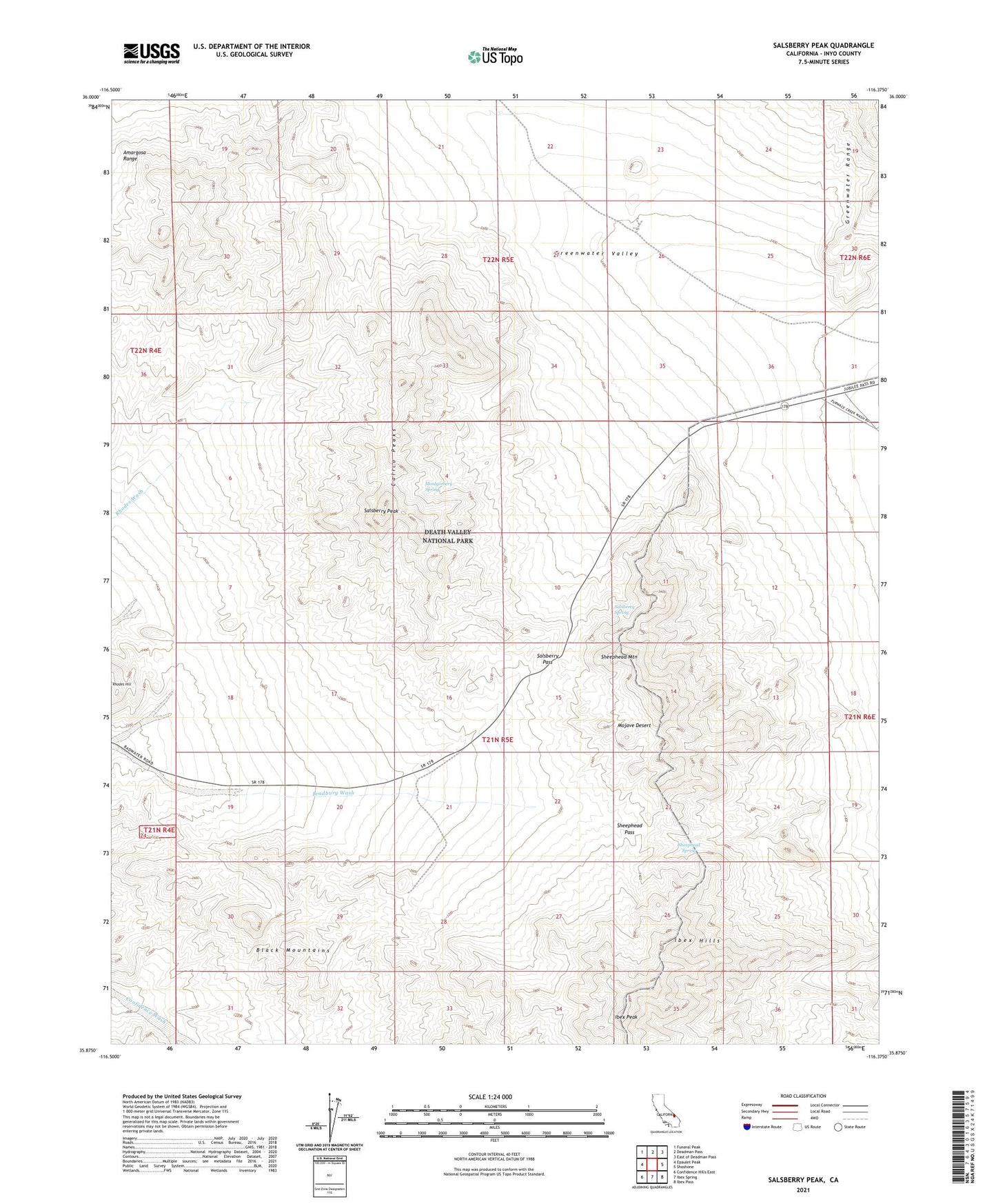 Salsberry Peak California US Topo Map Image